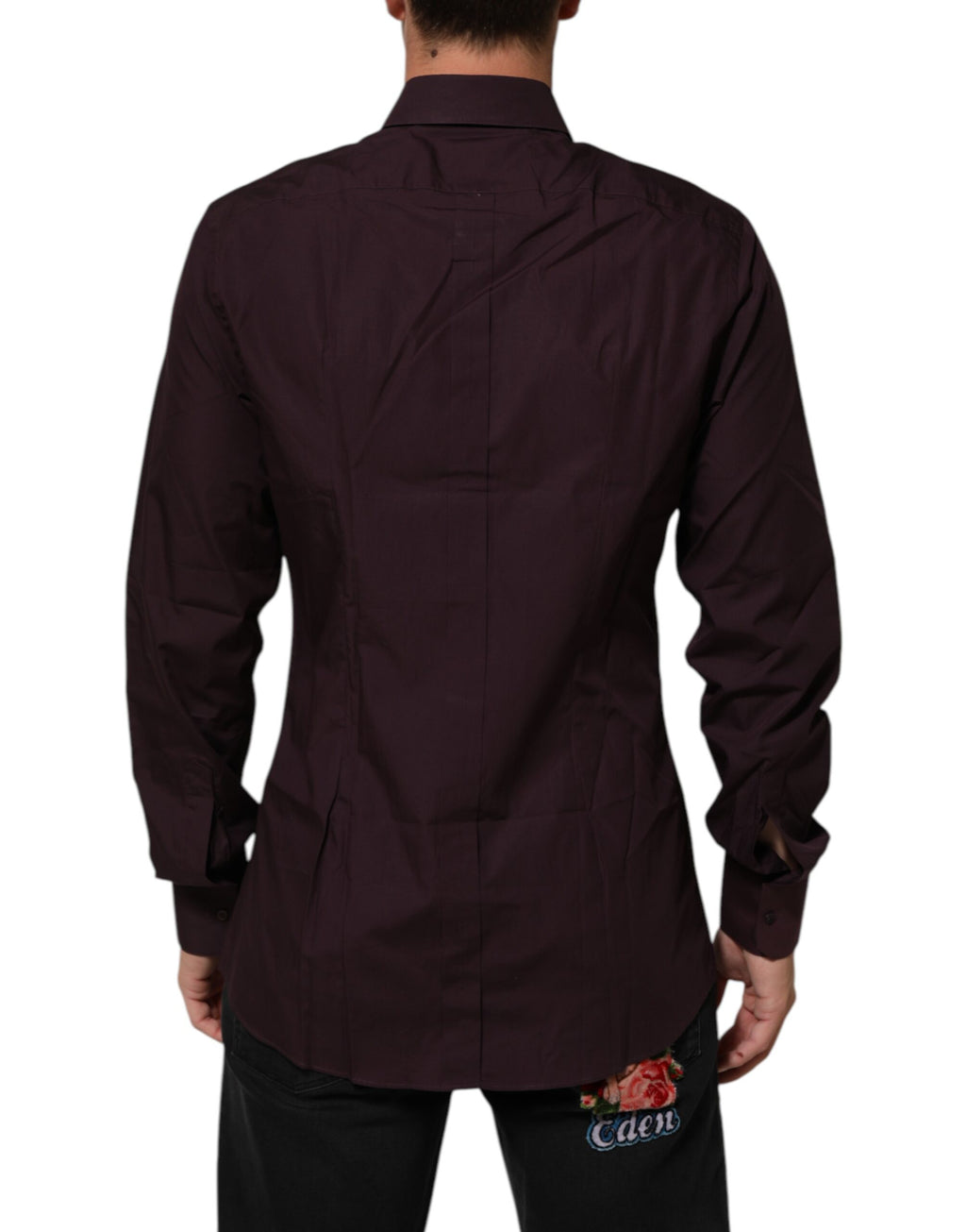 Maroon Cotton Collared GOLD Formal Dress Shirt