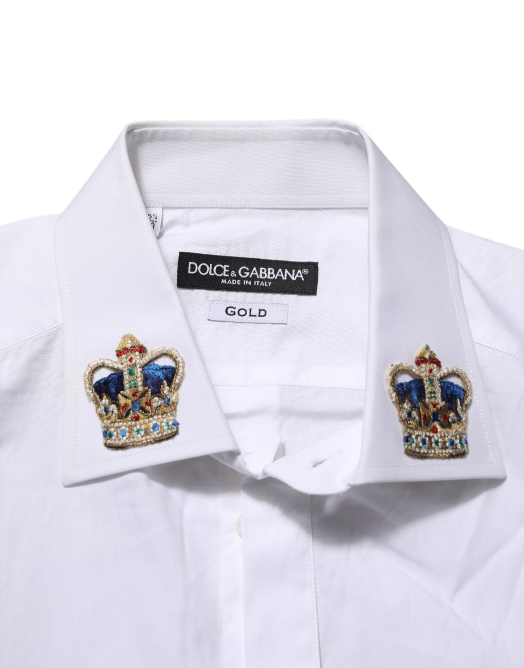 White Crown Collared GOLD Formal Dress  Shirt