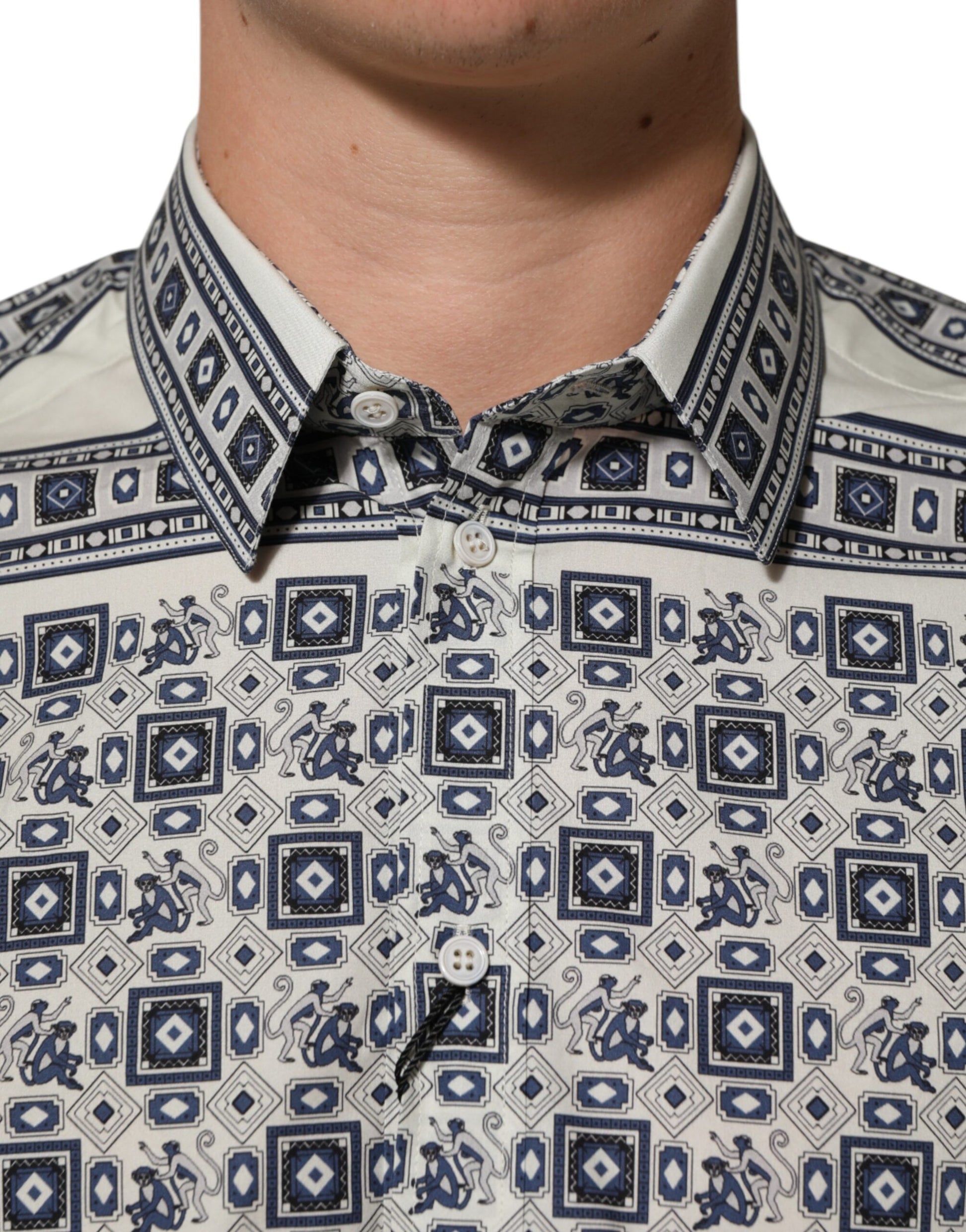 Multicolor Monkey Tie Print GOLD Dress Shirt