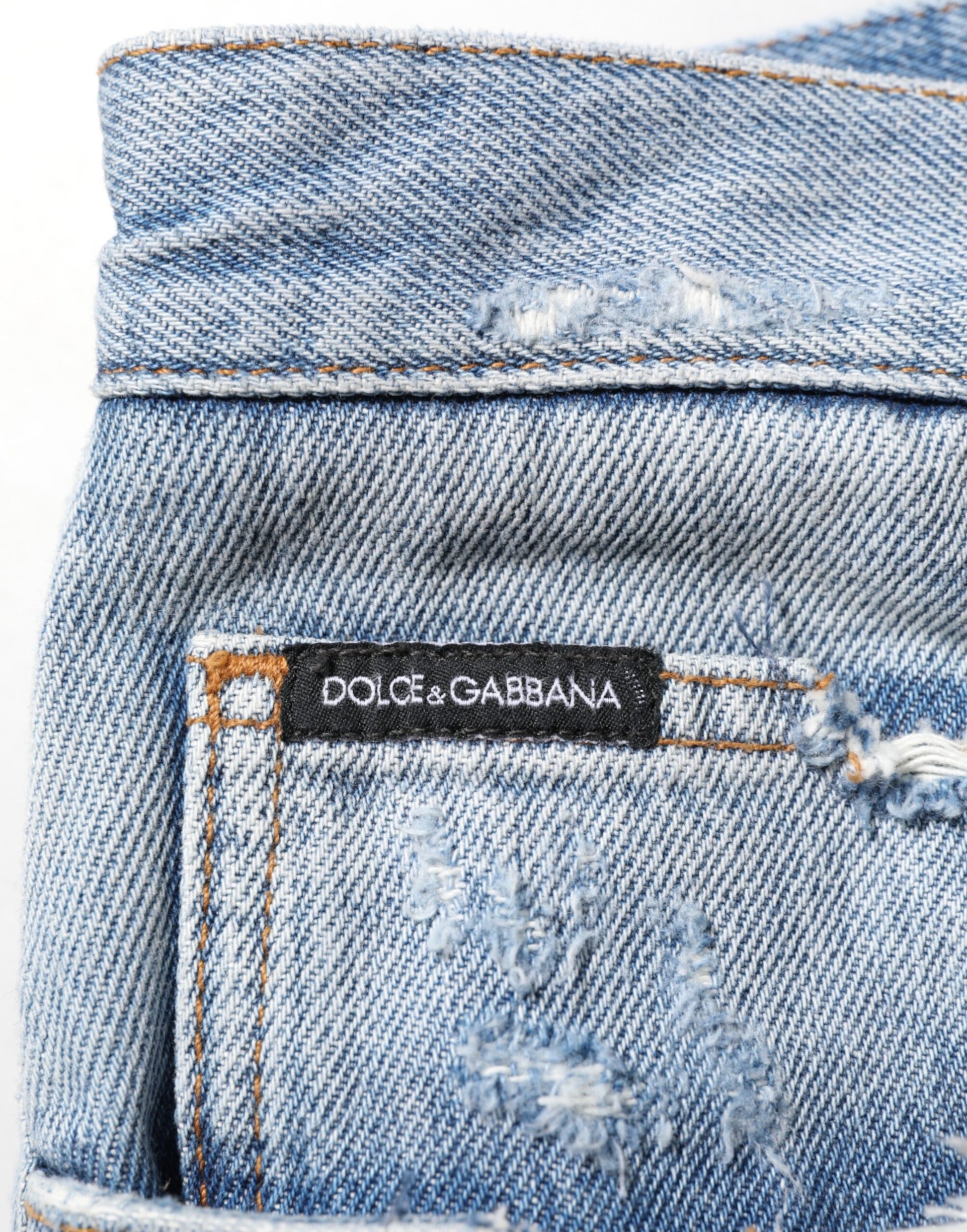 Blue Distressed Ripped Denim Trouser Jeans