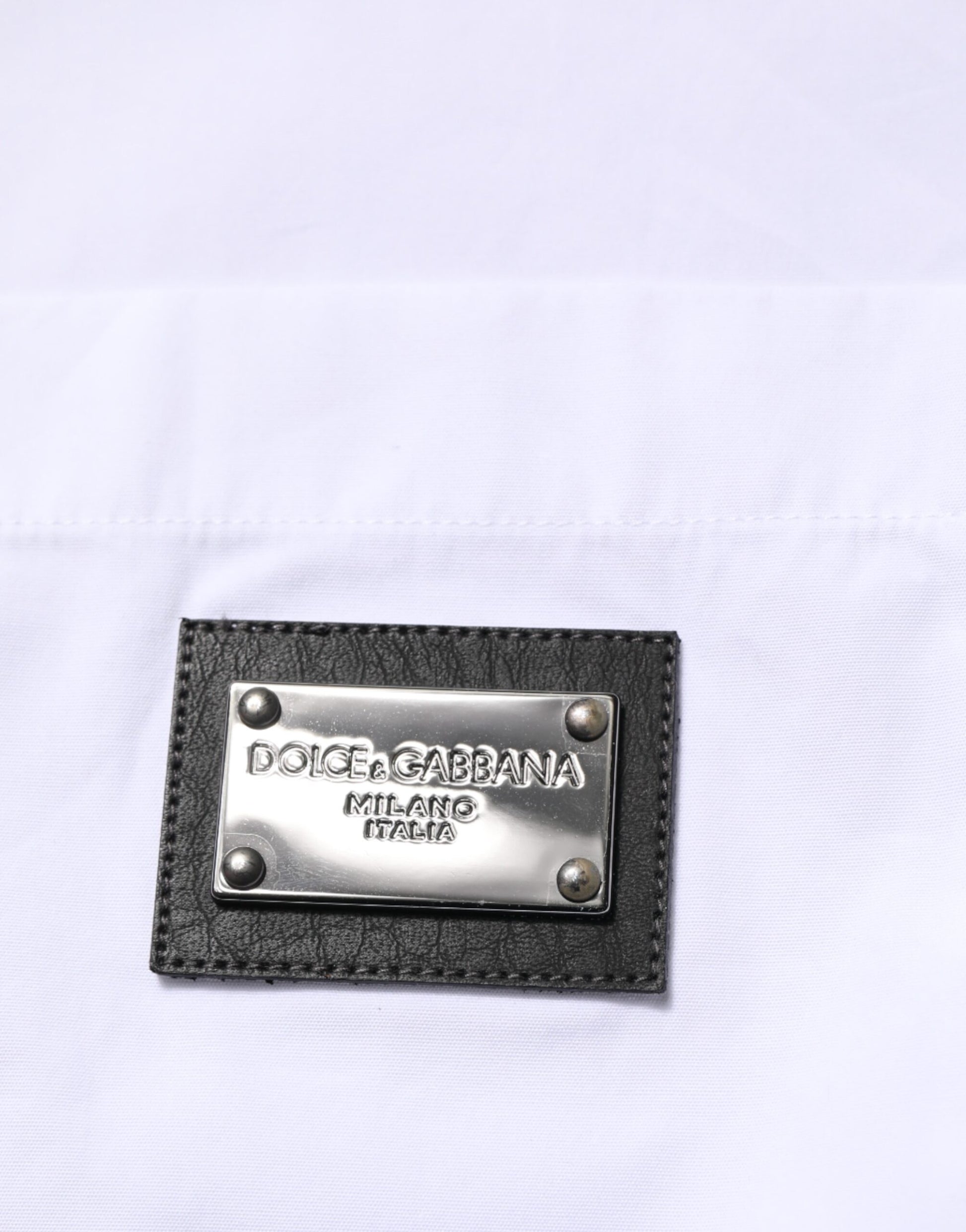 White Logo Plaque Collared Formal Dress  Shirt