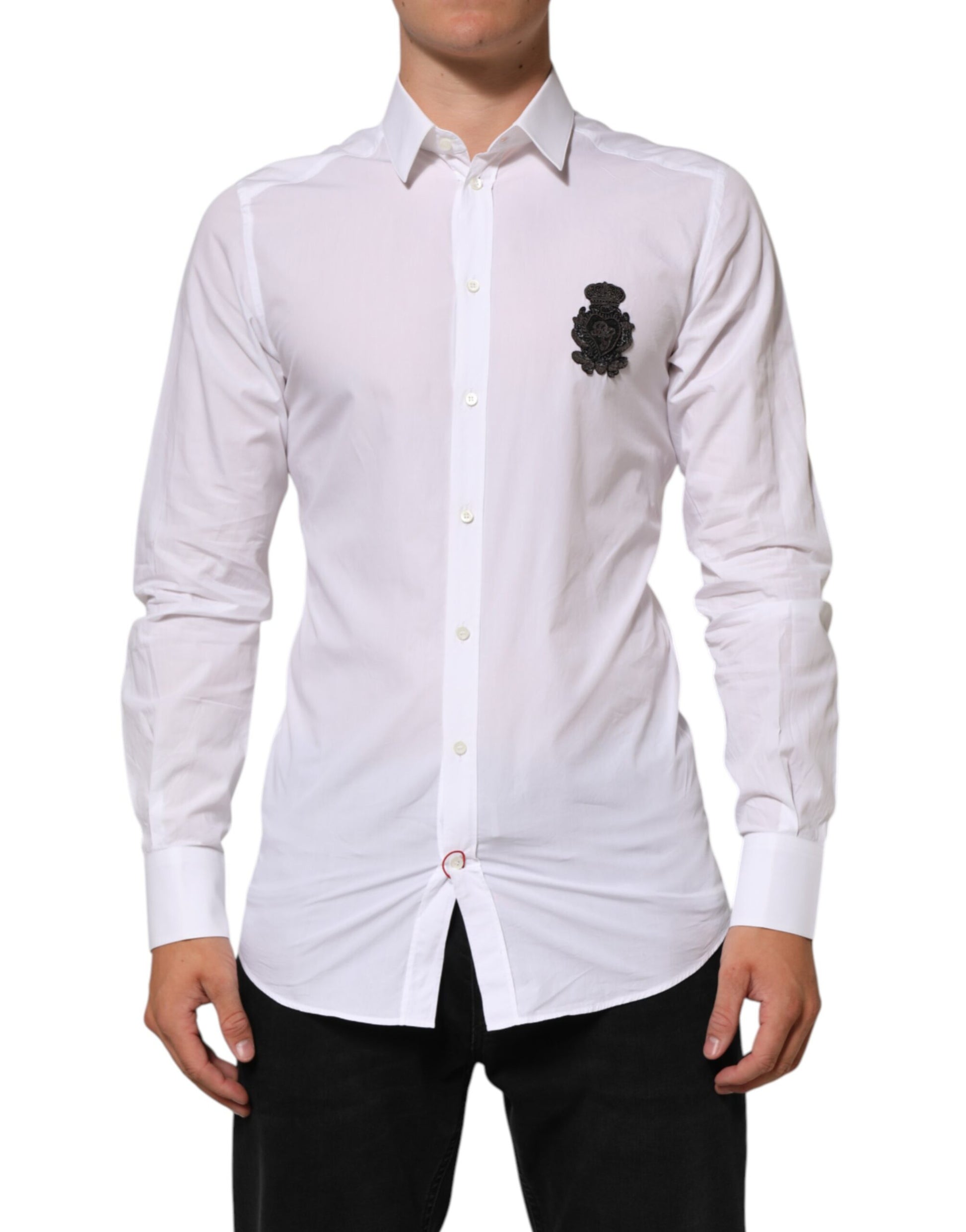 White Cotton GOLD DGPatch Formal Dress Shirt