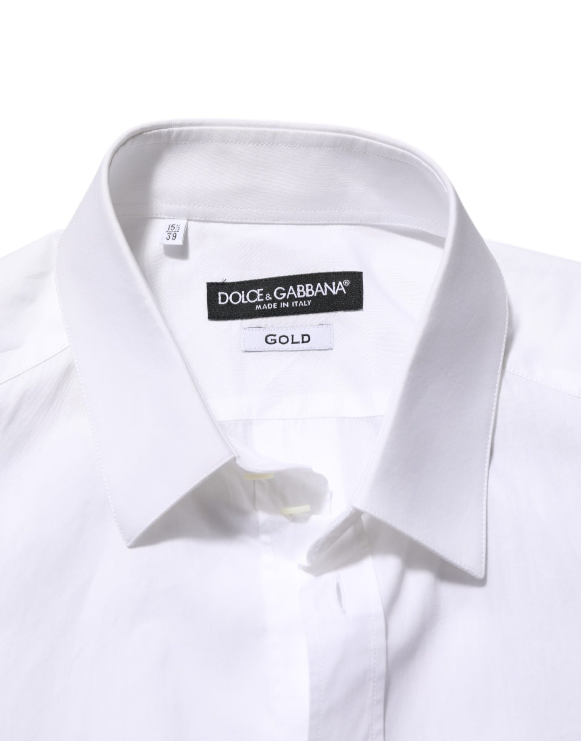 White Cotton GOLD DGPatch Formal Dress Shirt