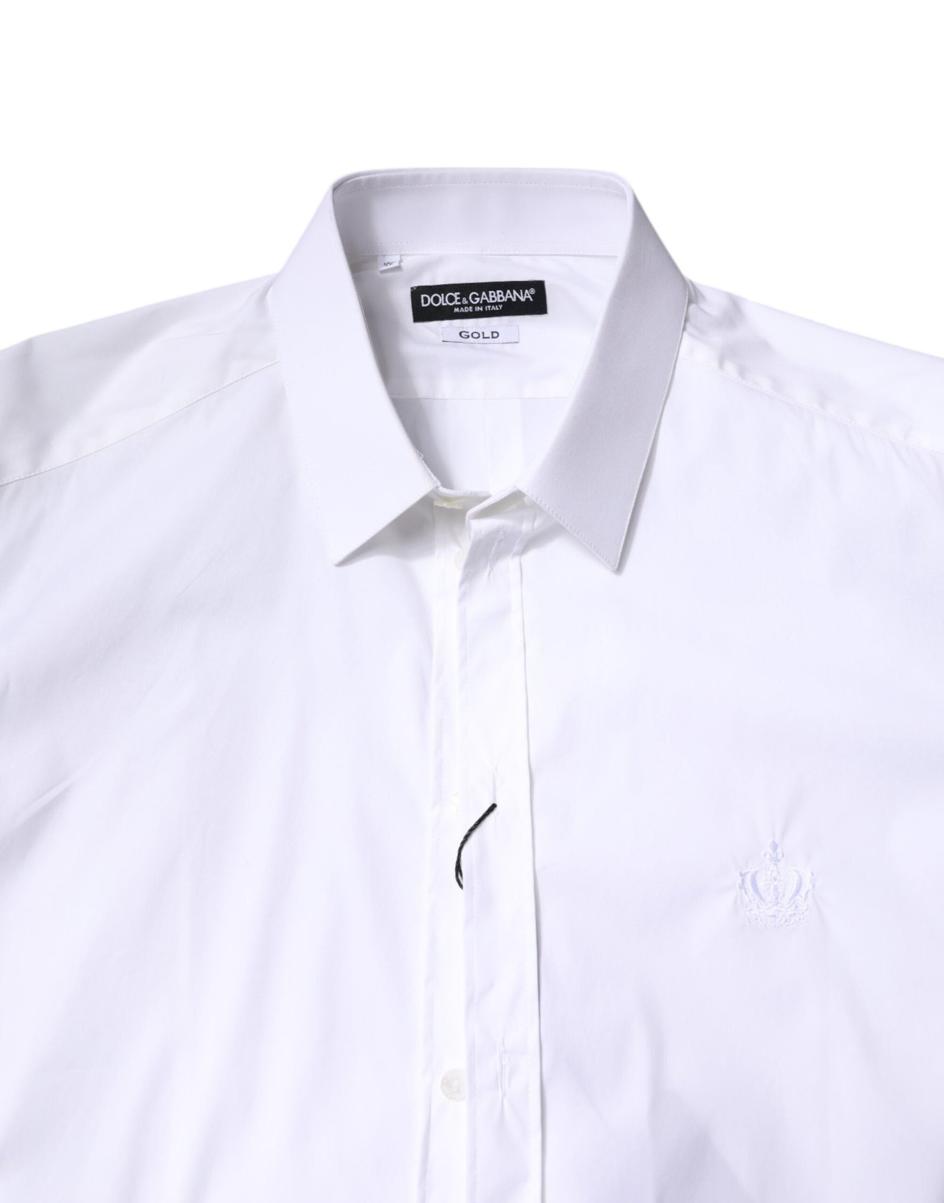 White Cotton Collared GOLD FormalDress Shirt