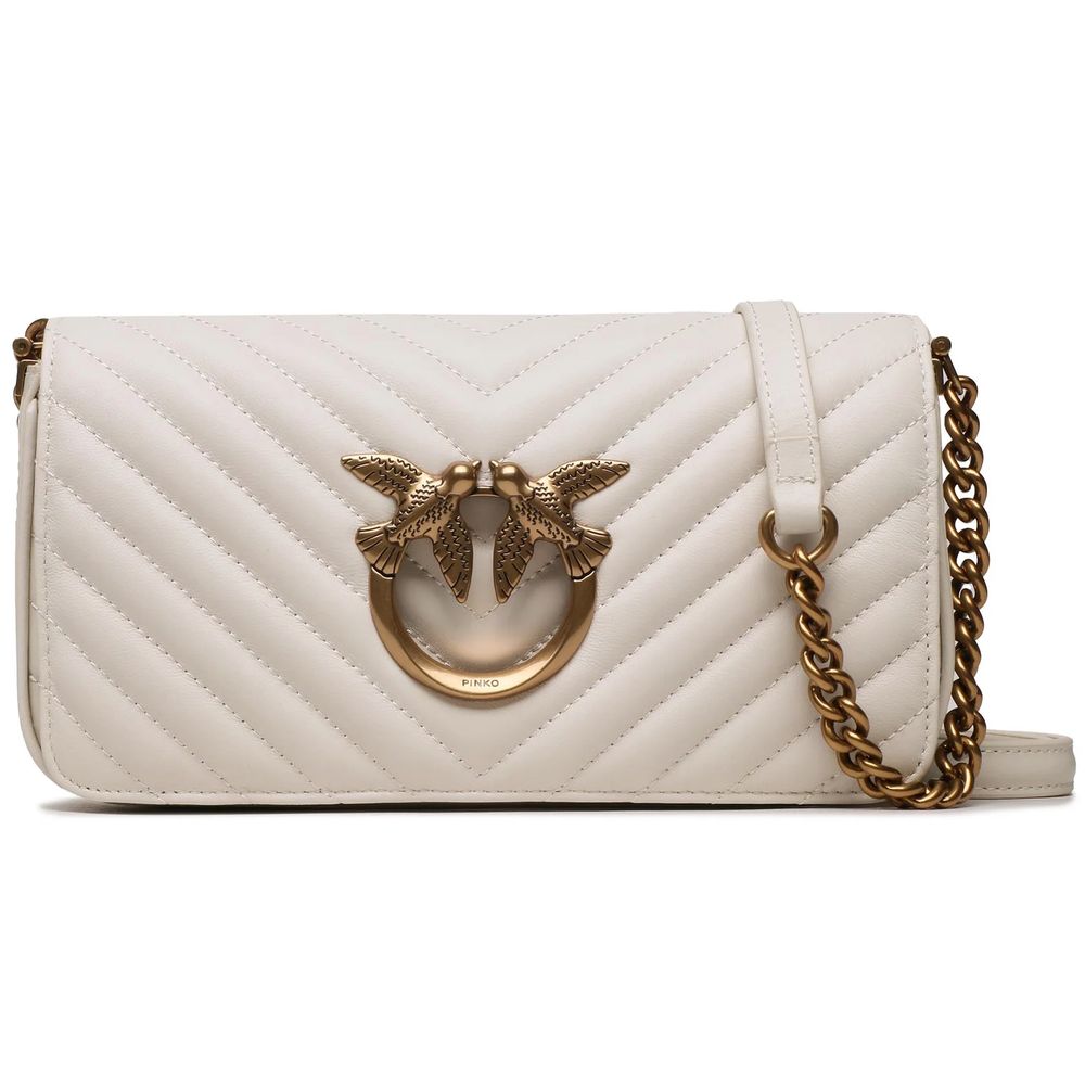 White Calfskin Women Crossbody Bag