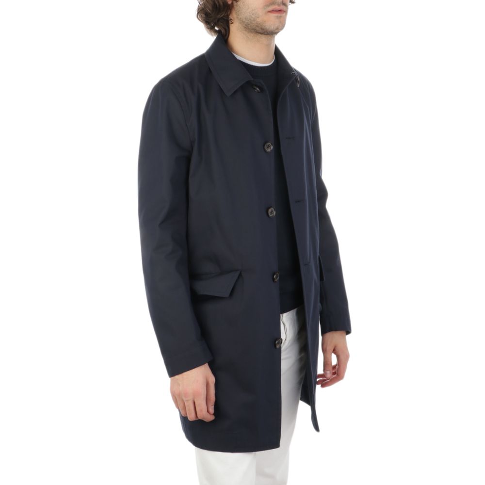 Blue Cotton Men's Raincoat
