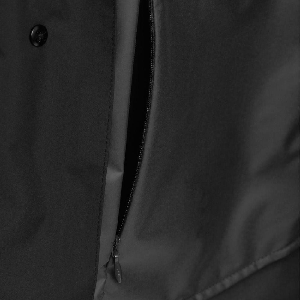 Black Polyester Men's Trench Coat