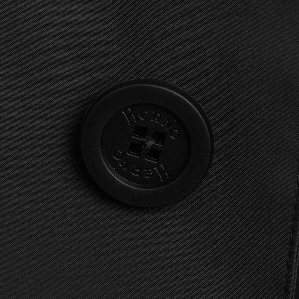 Black Polyester Men's Trench Coat