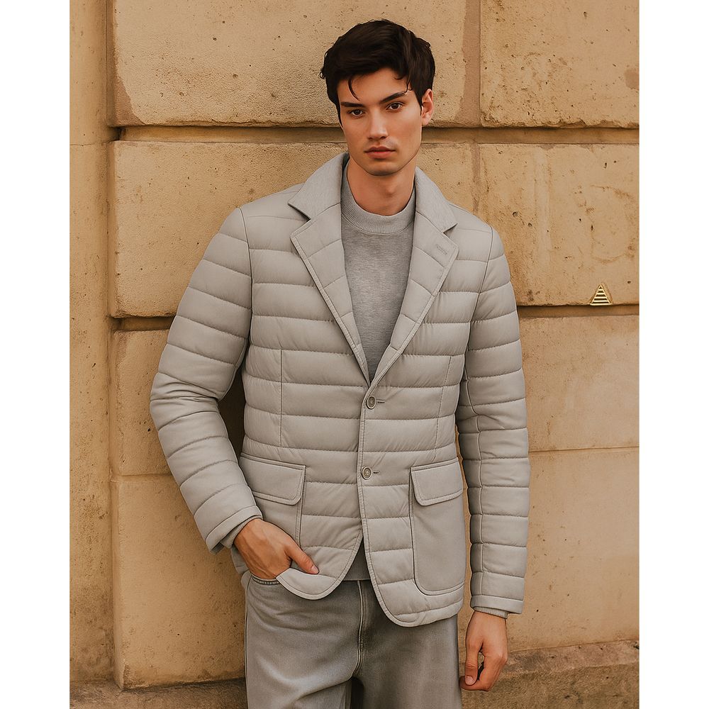 Gray Polyamide Men Jacket