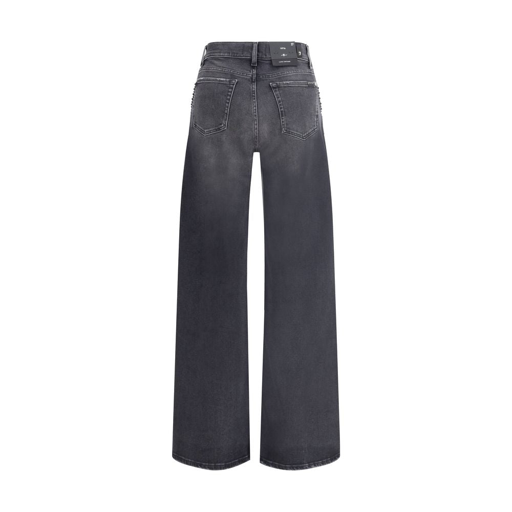 Black Cotton Straight-Leg Jeans