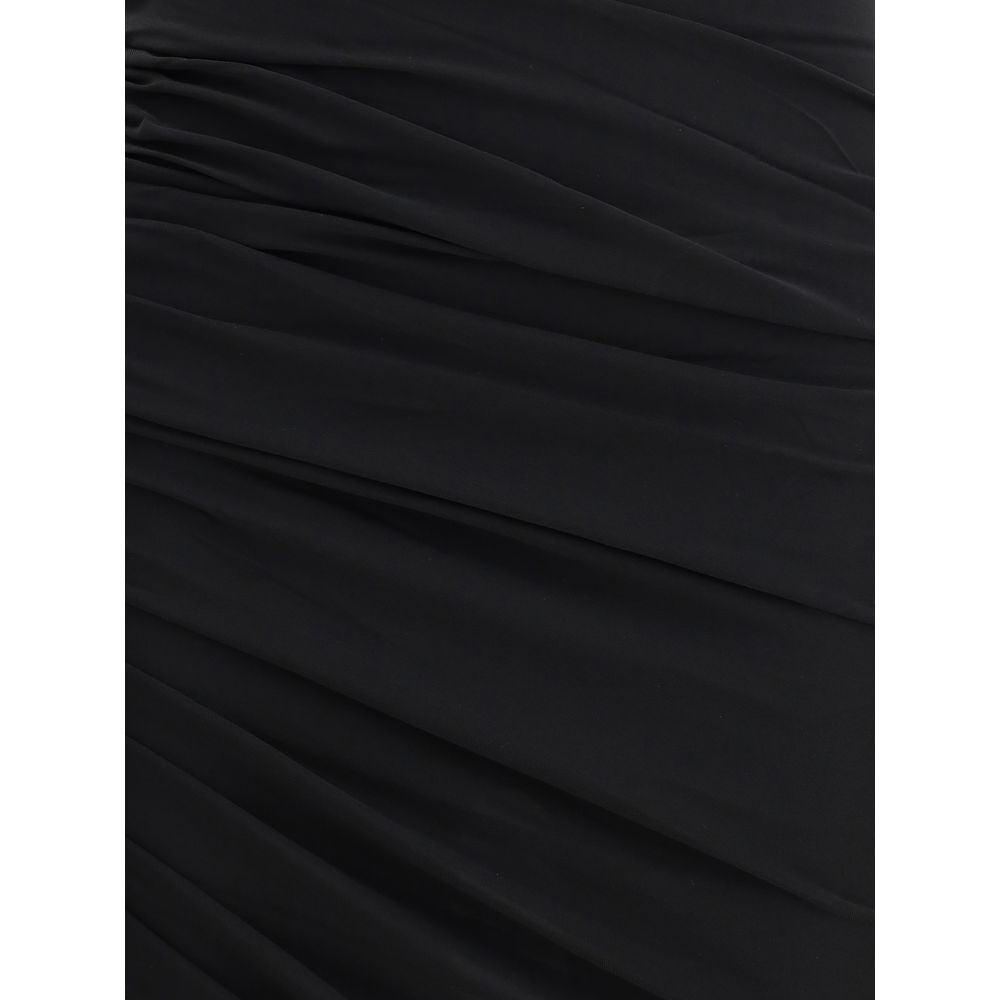 Black Acetate Casual Dress