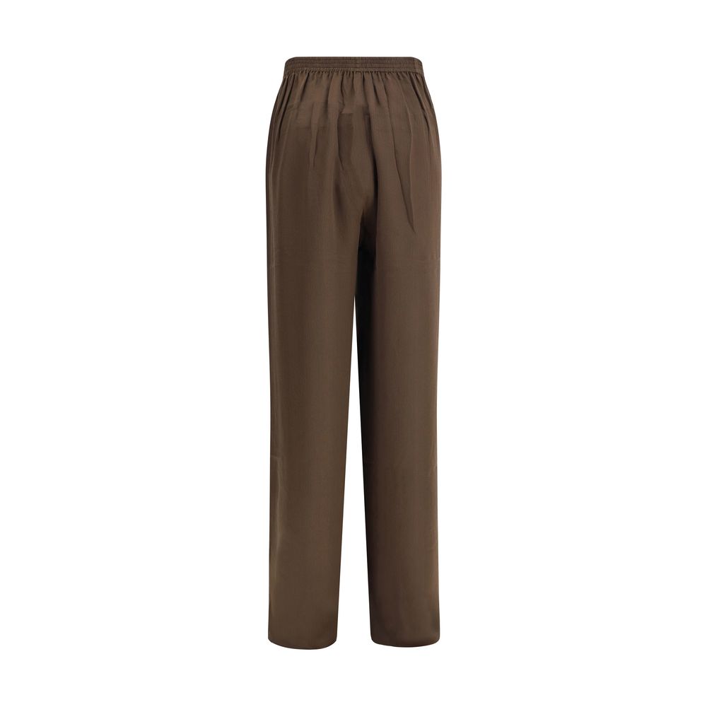Brown Silk Pants