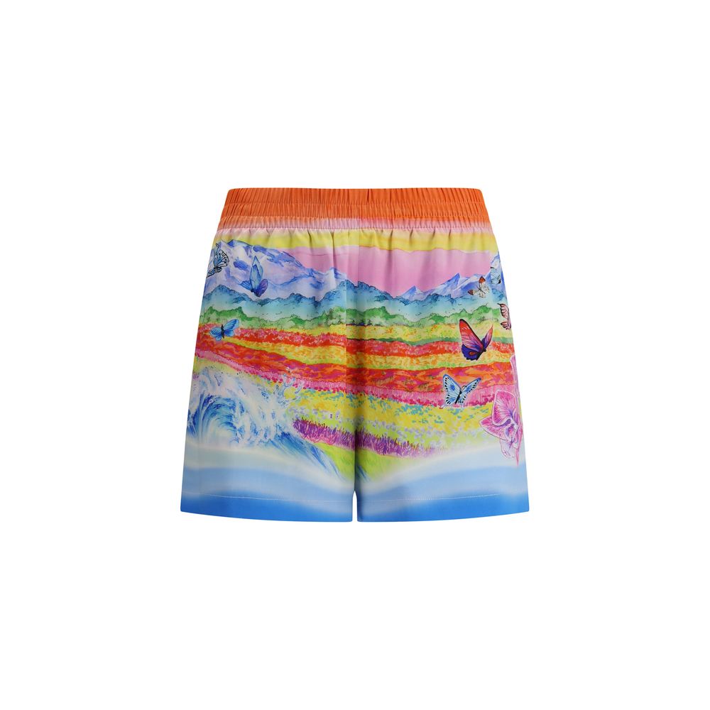 Multicolor Silk Bermuda Shorts