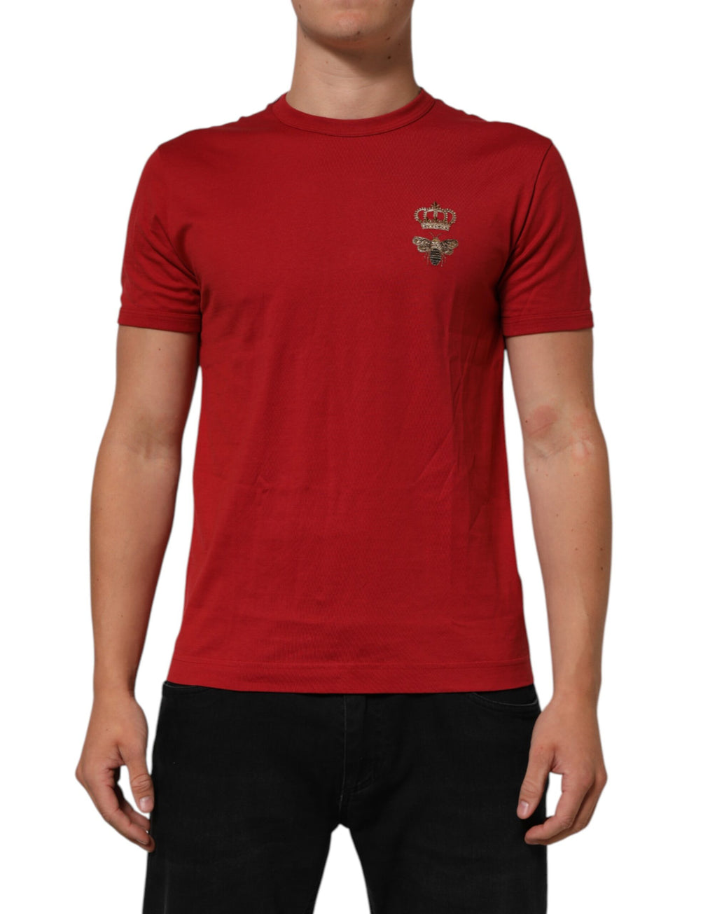 Red Crown Bee Cotton Short Sleeve T-shirt