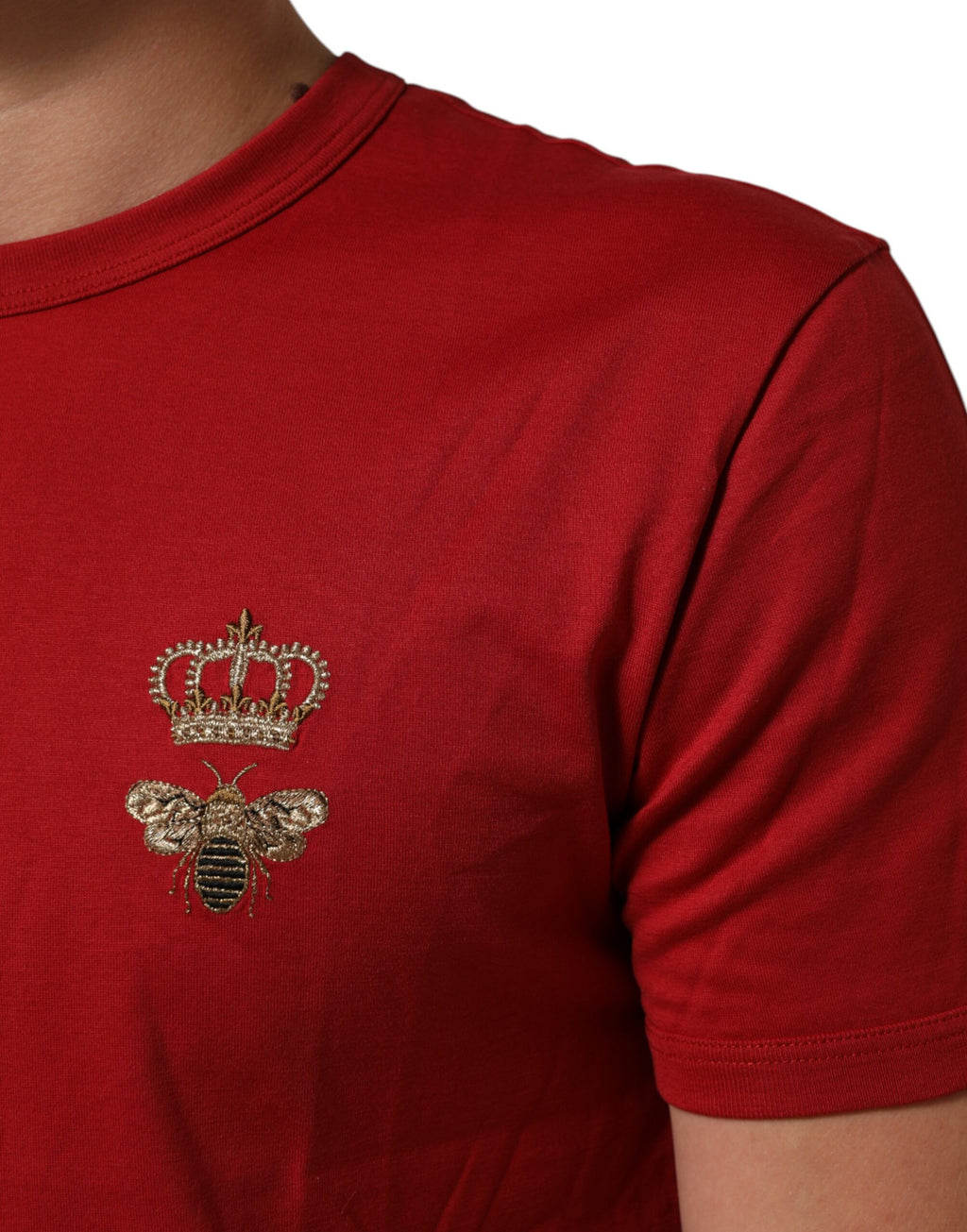 Red Crown Bee Cotton Short Sleeve T-shirt