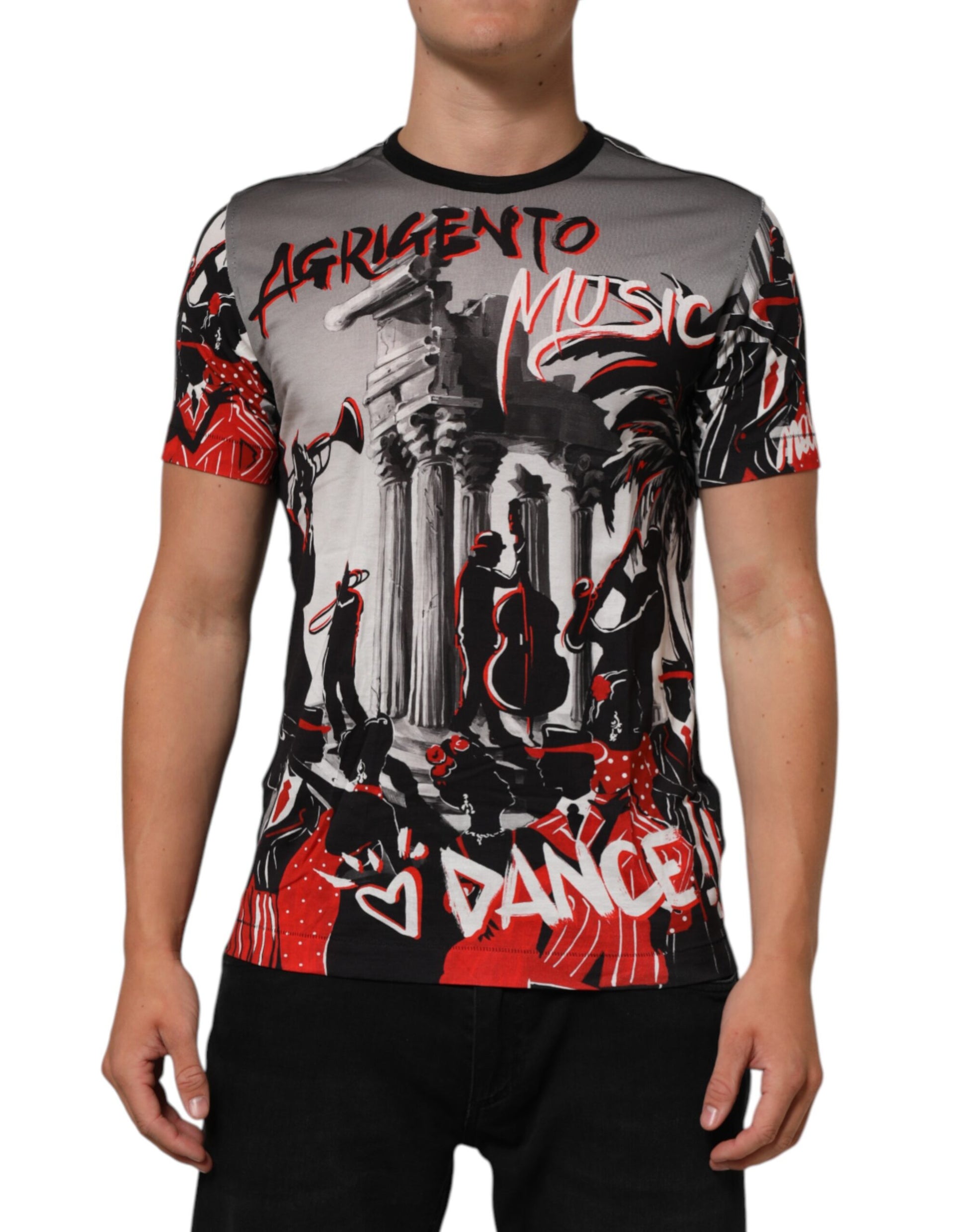 Multicolor Agrigento Dance Jazz Music Print T-shirt