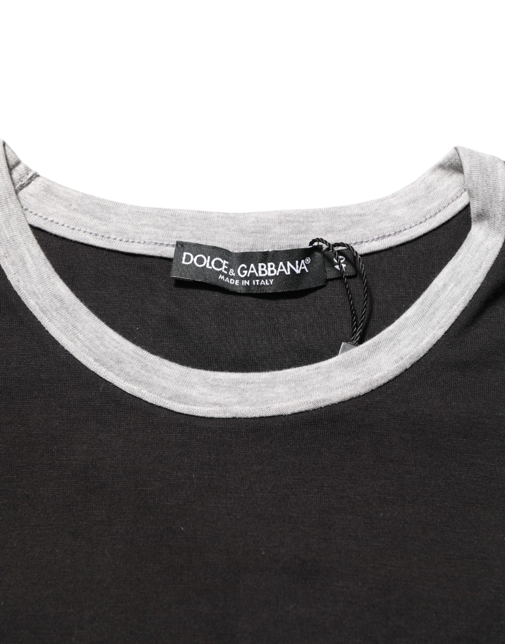 Black Cotton Logo Print Men Crew Neck T-shirt