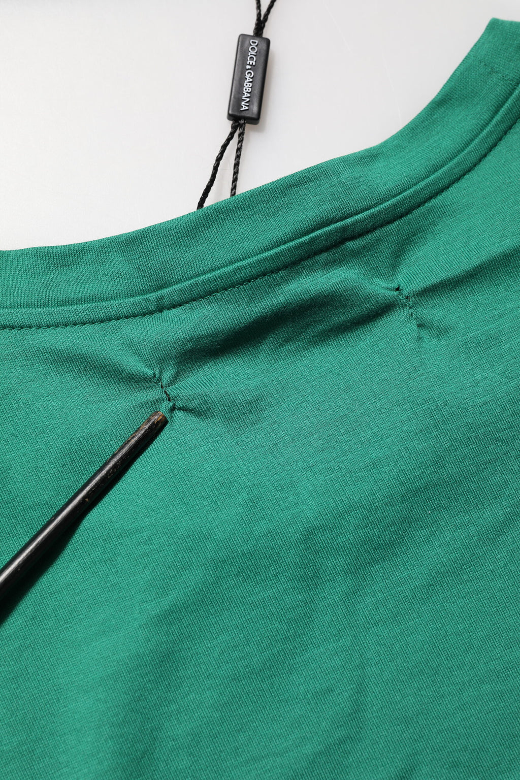 Green Cotton Graphic Logo Print Crewneck T-shirt