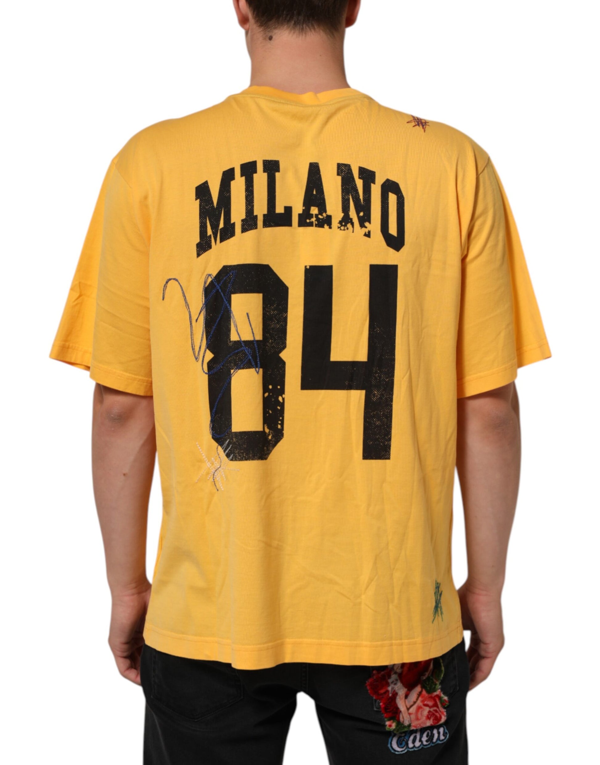 Yellow Secret Graden Floral Cotton Crew Neck T-shirt