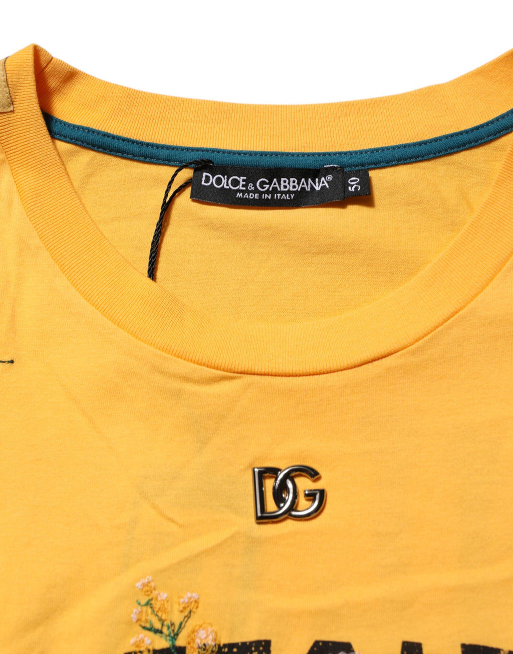 Yellow Secret Graden Floral Cotton Crew Neck T-shirt