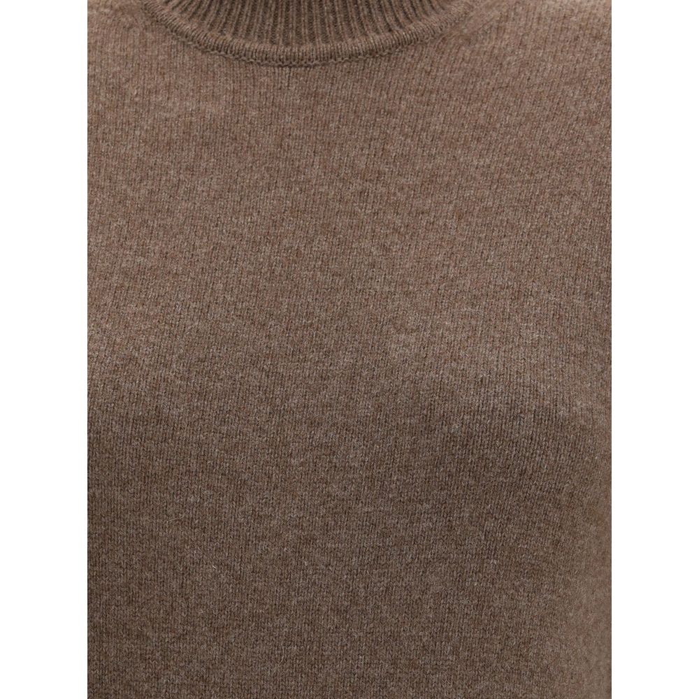 Brown Merino Wool Casual Dress