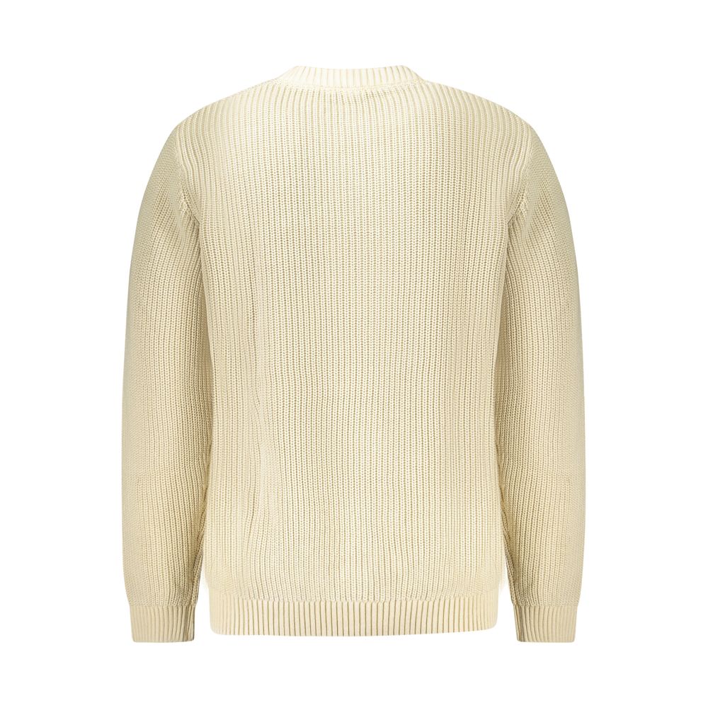 Beige Cotton Men Sweater