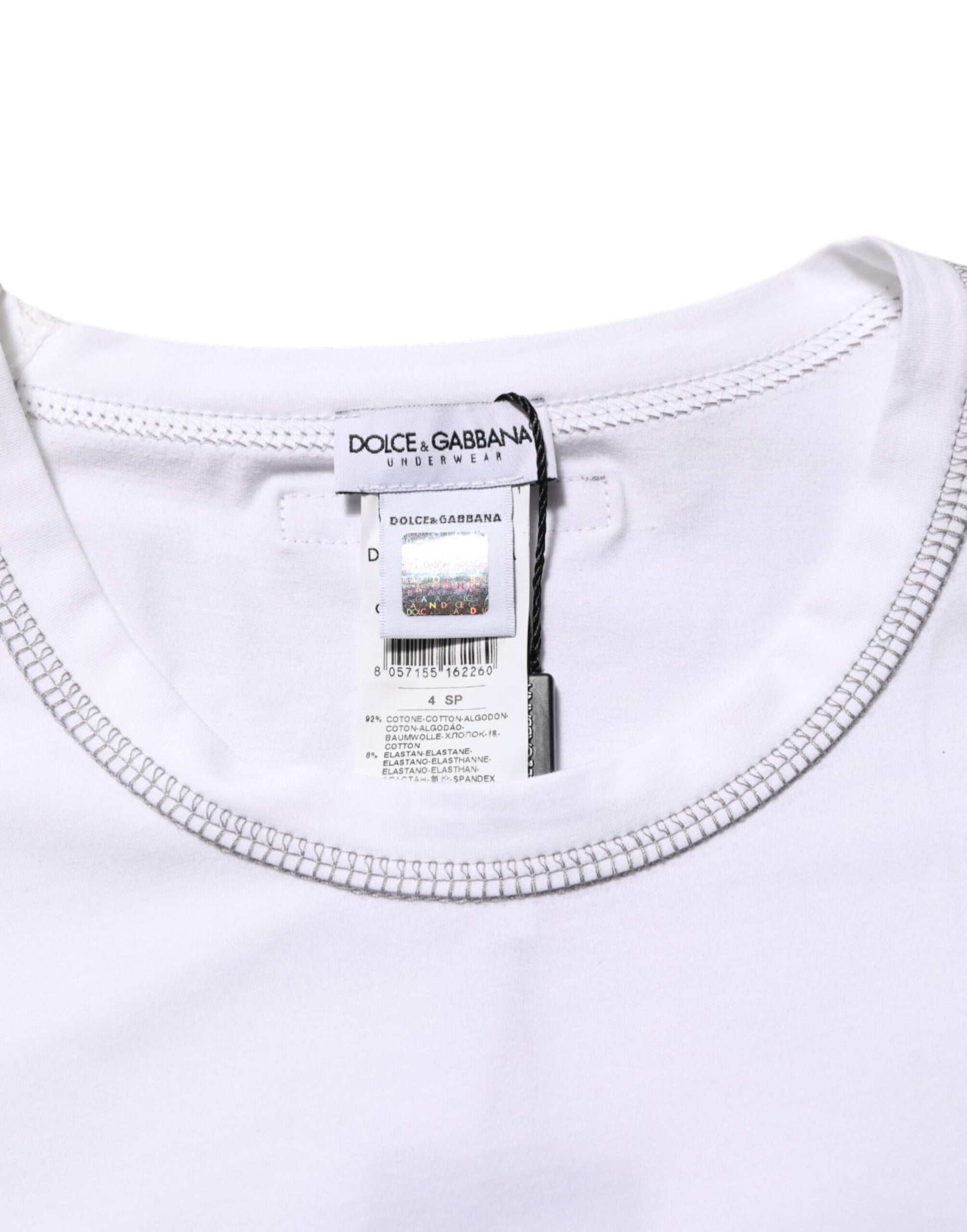 White Cotton Round Neck Men Underwear T-shirt