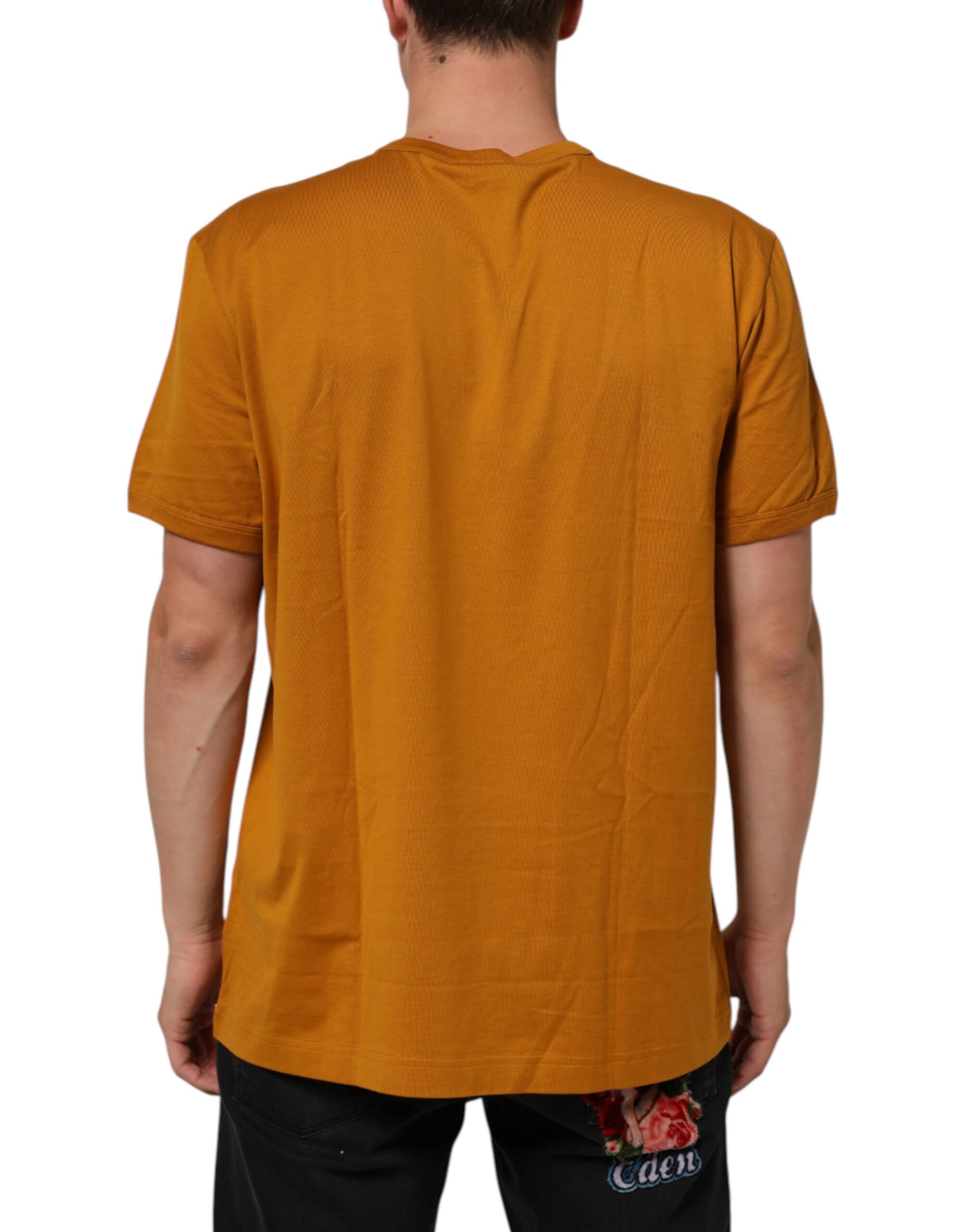 Golden Brown Crew Neck Short Sleeve T-shirt