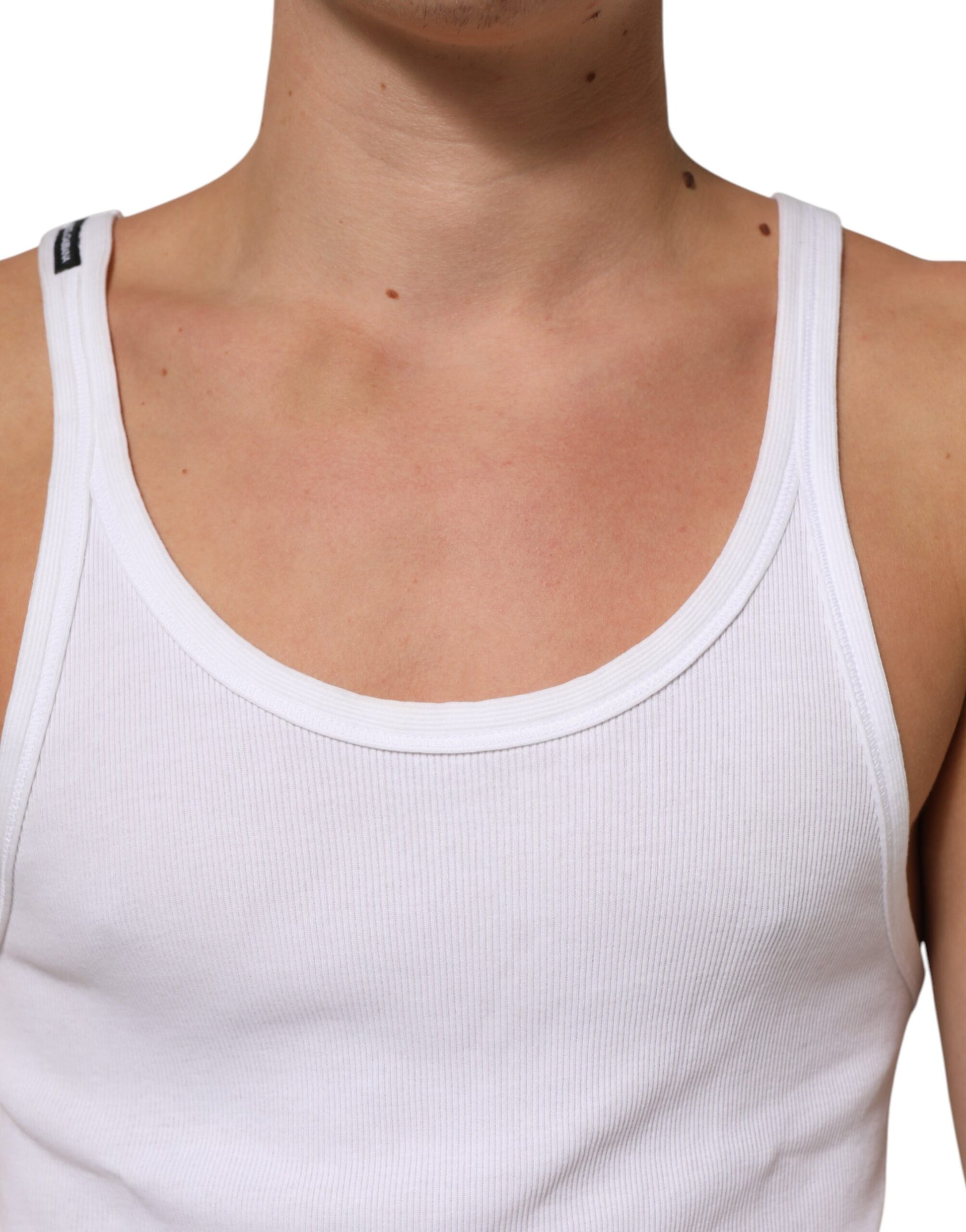 White Sleeveless Round Neck Tank Top T-shirt
