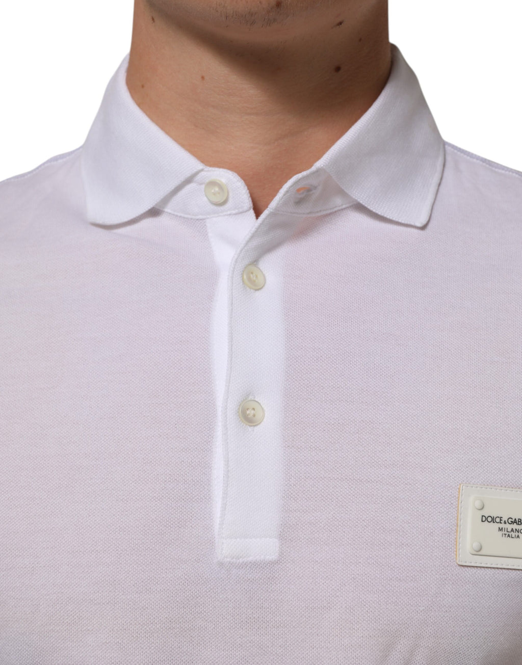 White Collared Short Sleeves Polo Men T-shirt