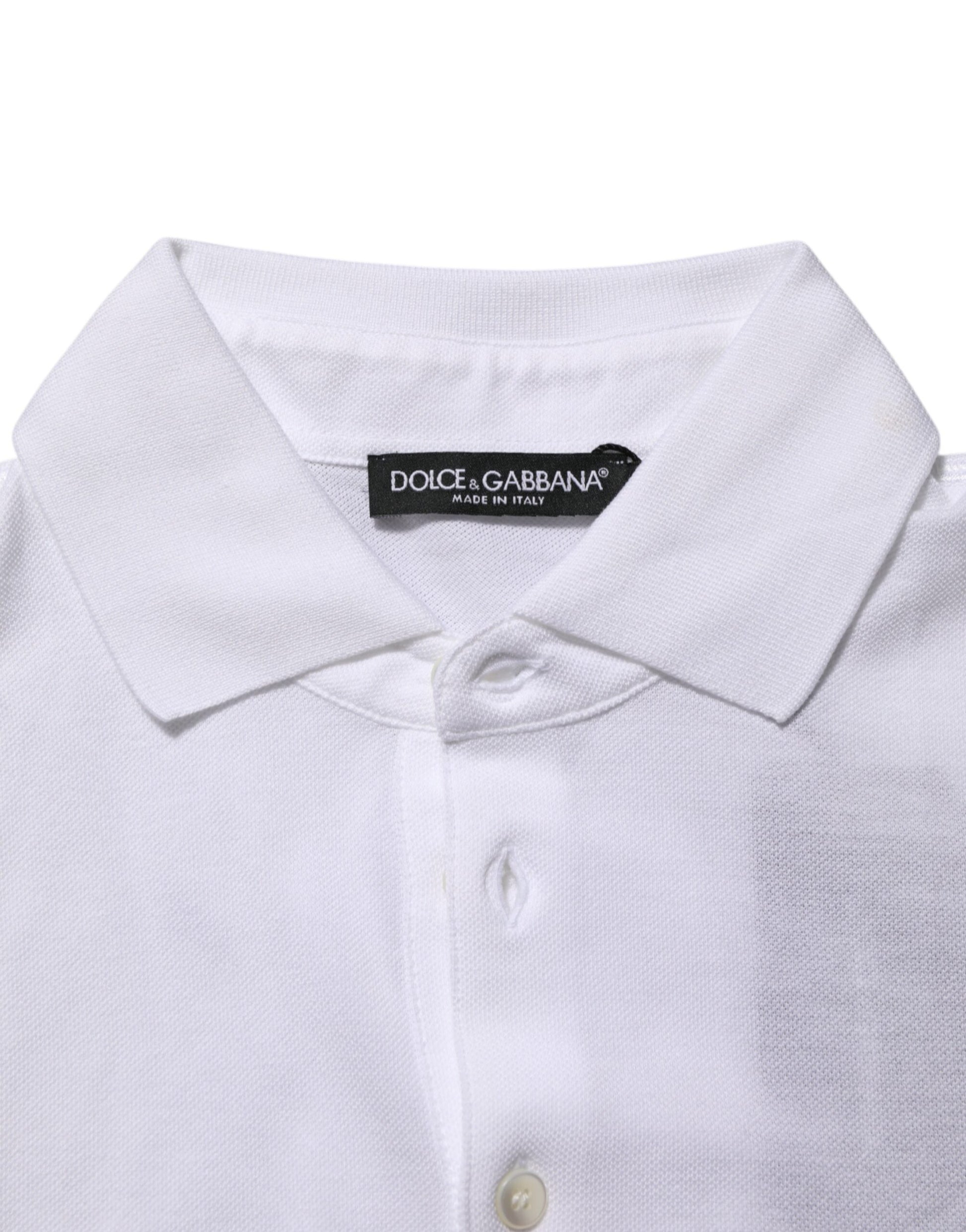 White Collared Short Sleeves Polo Men T-shirt