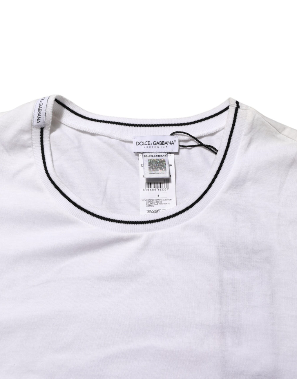 White Short Sleeves Round Neck Men Underwear T-shirt