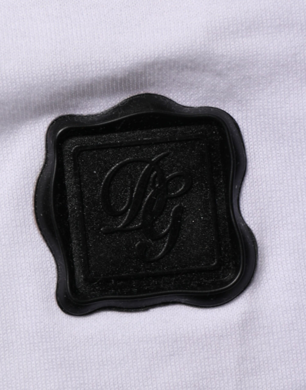 White Cotton Logo Patch Crew Neck  T-shirt