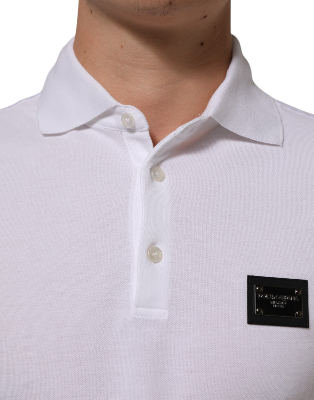 White Collared Short Sleeves Polo Men T-shirt