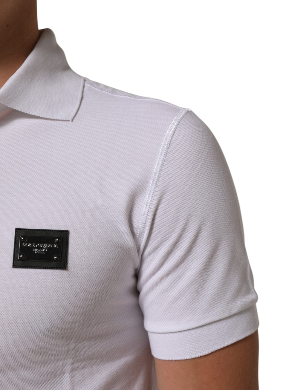 White Collared Short Sleeves Polo Men T-shirt