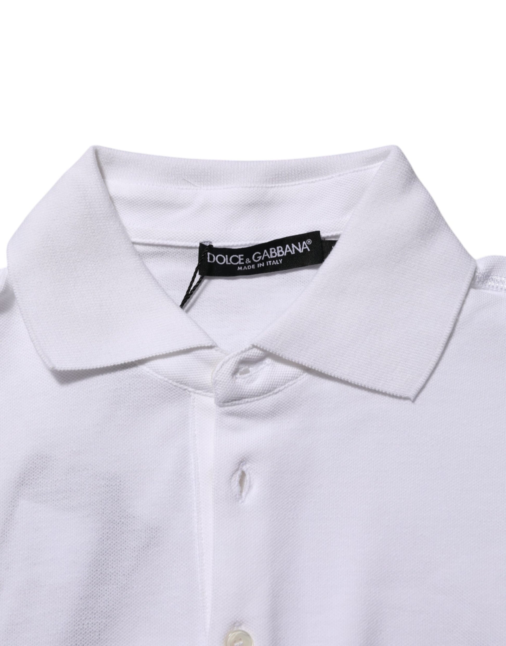 White Collared Short Sleeves Polo Men T-shirt