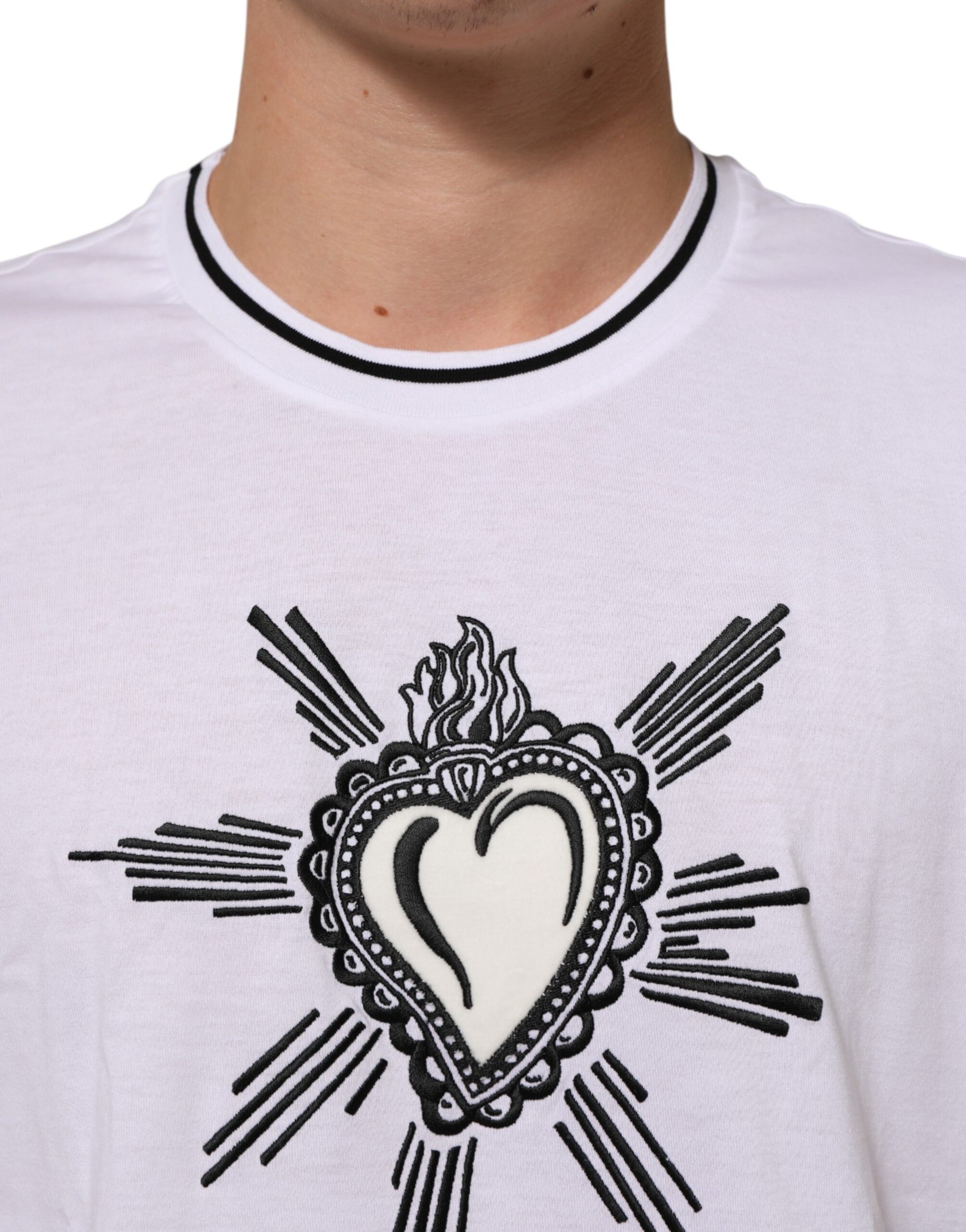 White Sacred Heart Short Sleeve Men T-shirt