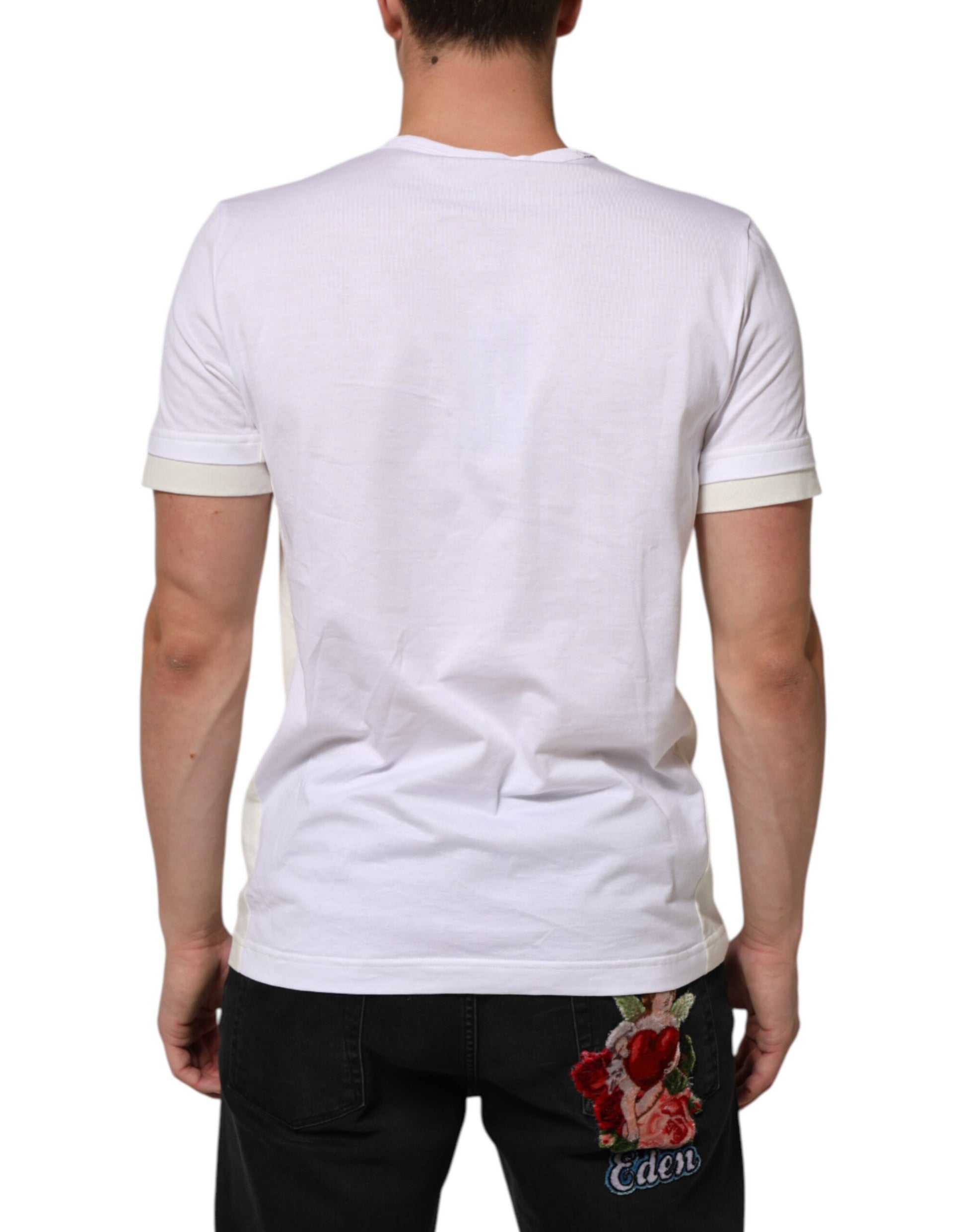 White Cotton Pocket Short Sleeves Men T-shirt