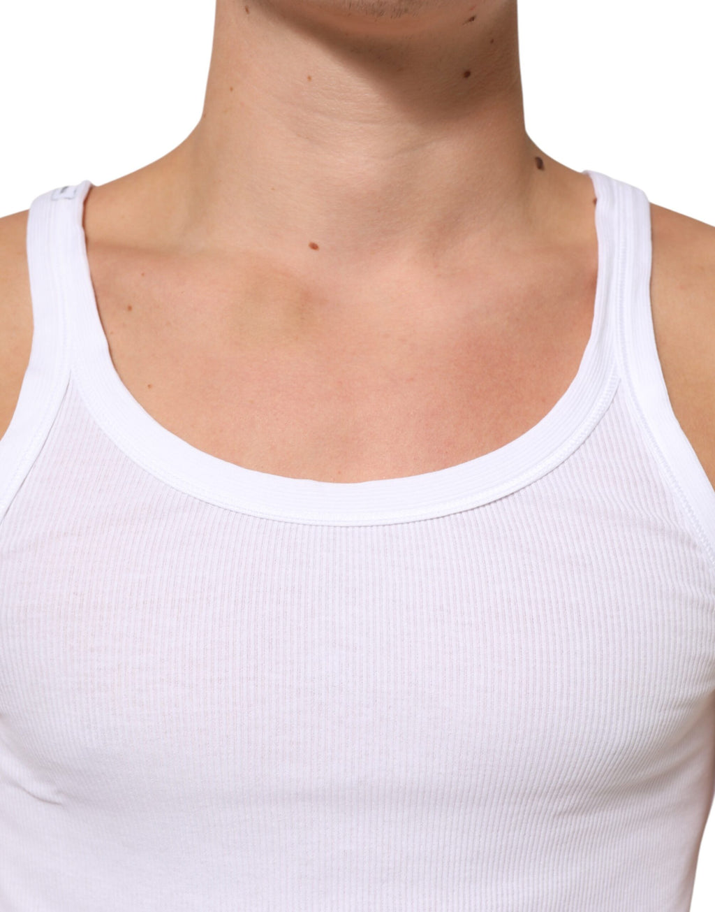 White Sleeveless Round Neck Tank Top T-shirt