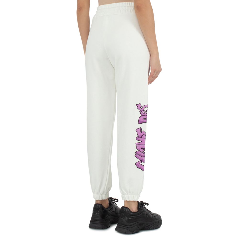 White Cotton Women Sweatpant