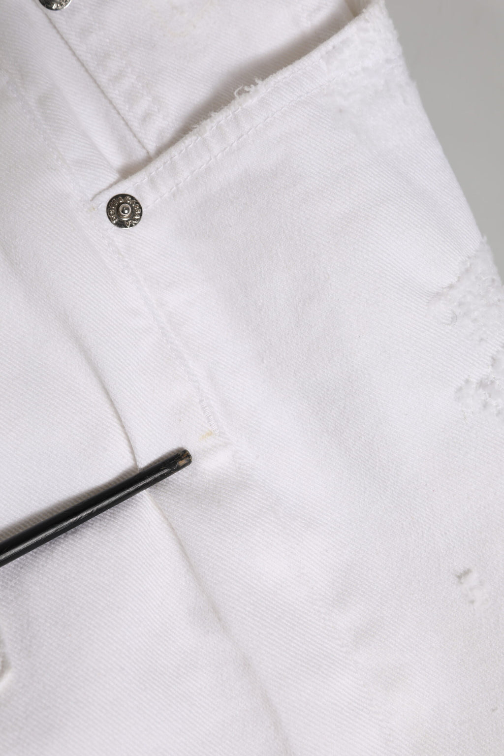 White Cotton Tattered BOYFRIEND Denim Jeans