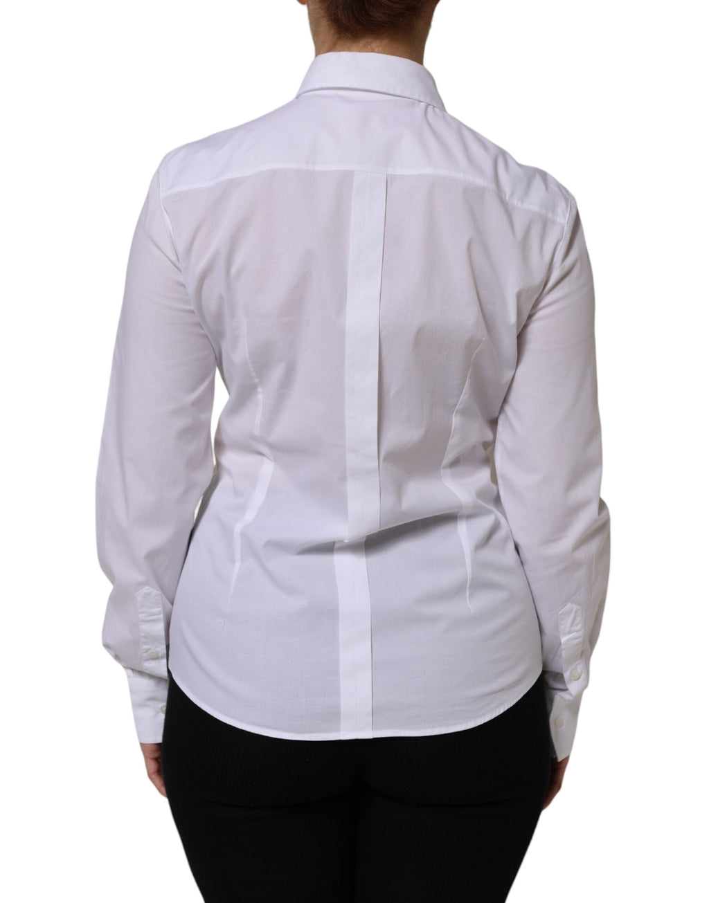 White Collared Long Sleeves Dress Shirt Top