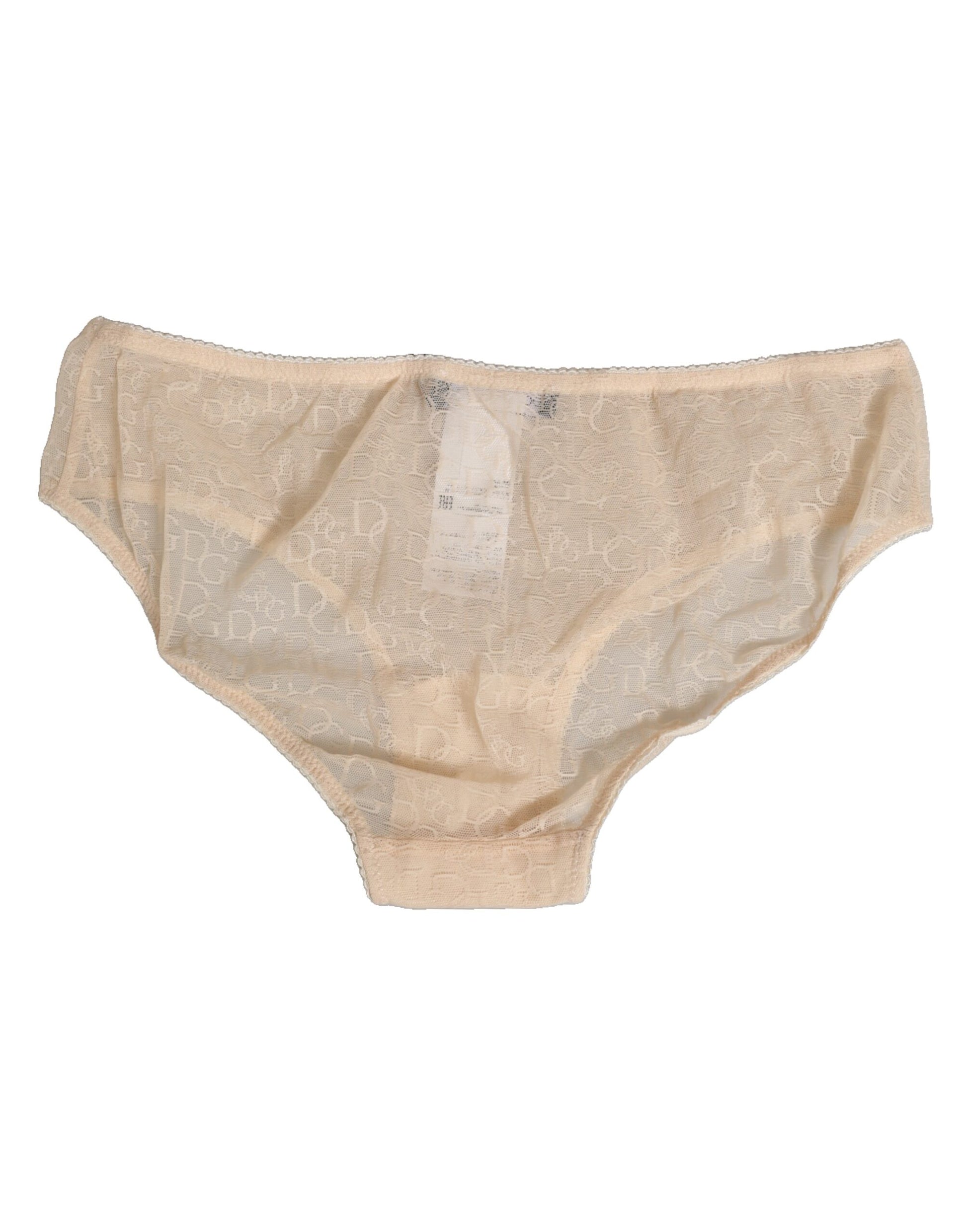 Beige DG Logo Lace Mid Waist Panty Underwear