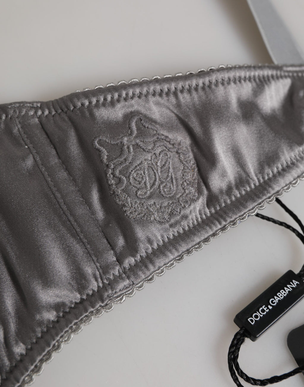 Gray Silk Underwired Balconette Bra Underwear