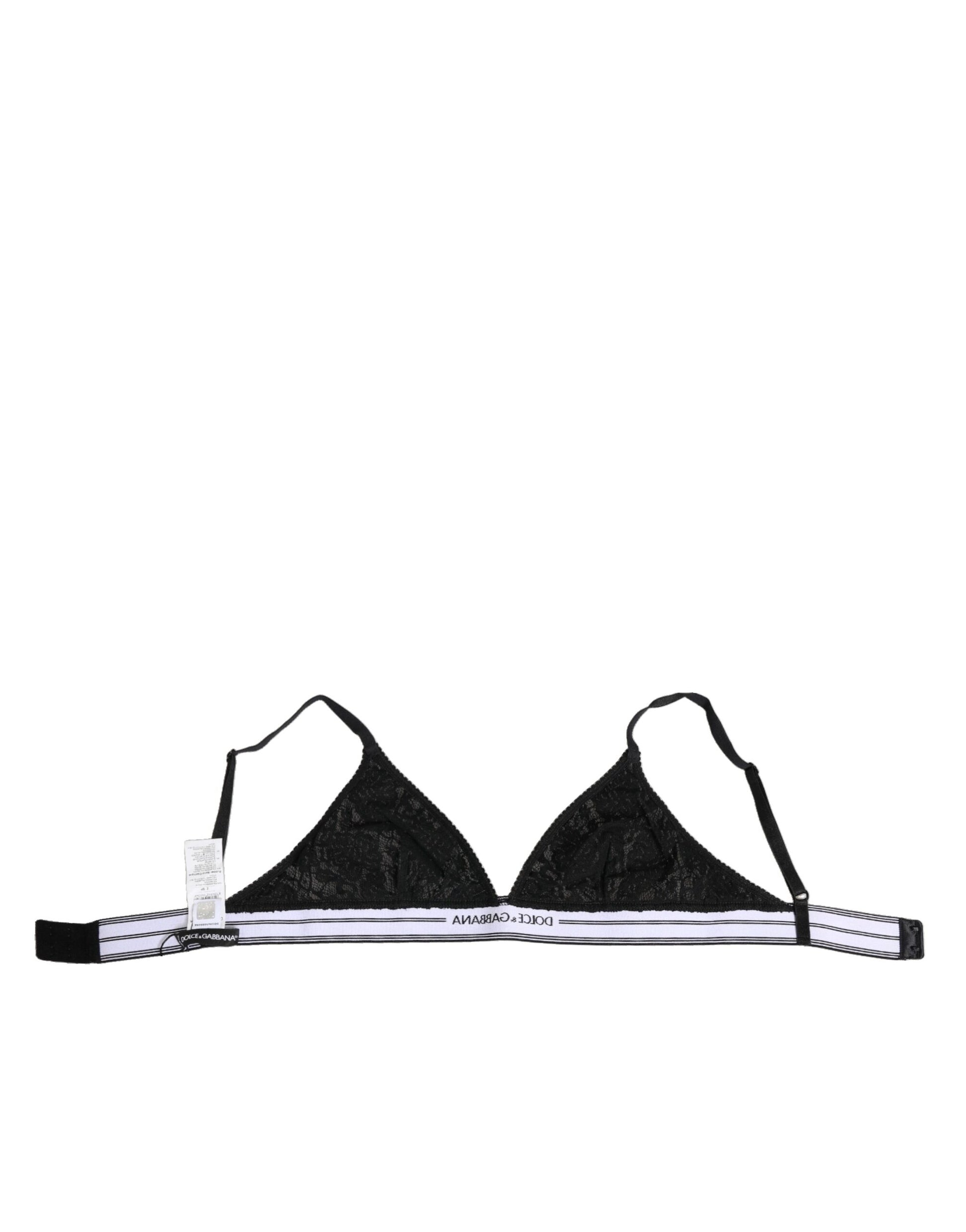 Black Lace Triangle Bralette Wireless Underwear