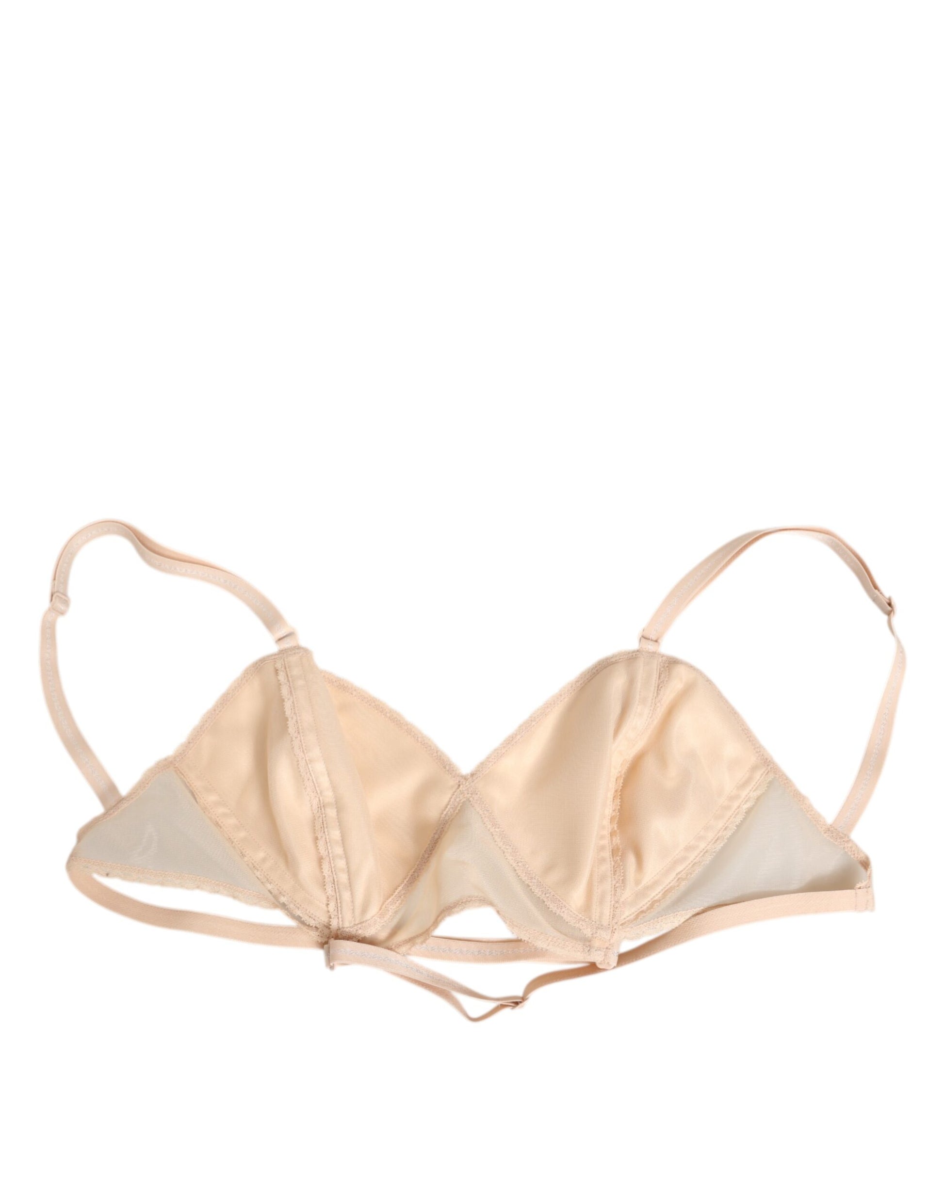 Beige Nylon Triangle Soft Cup Brassiere Underwear
