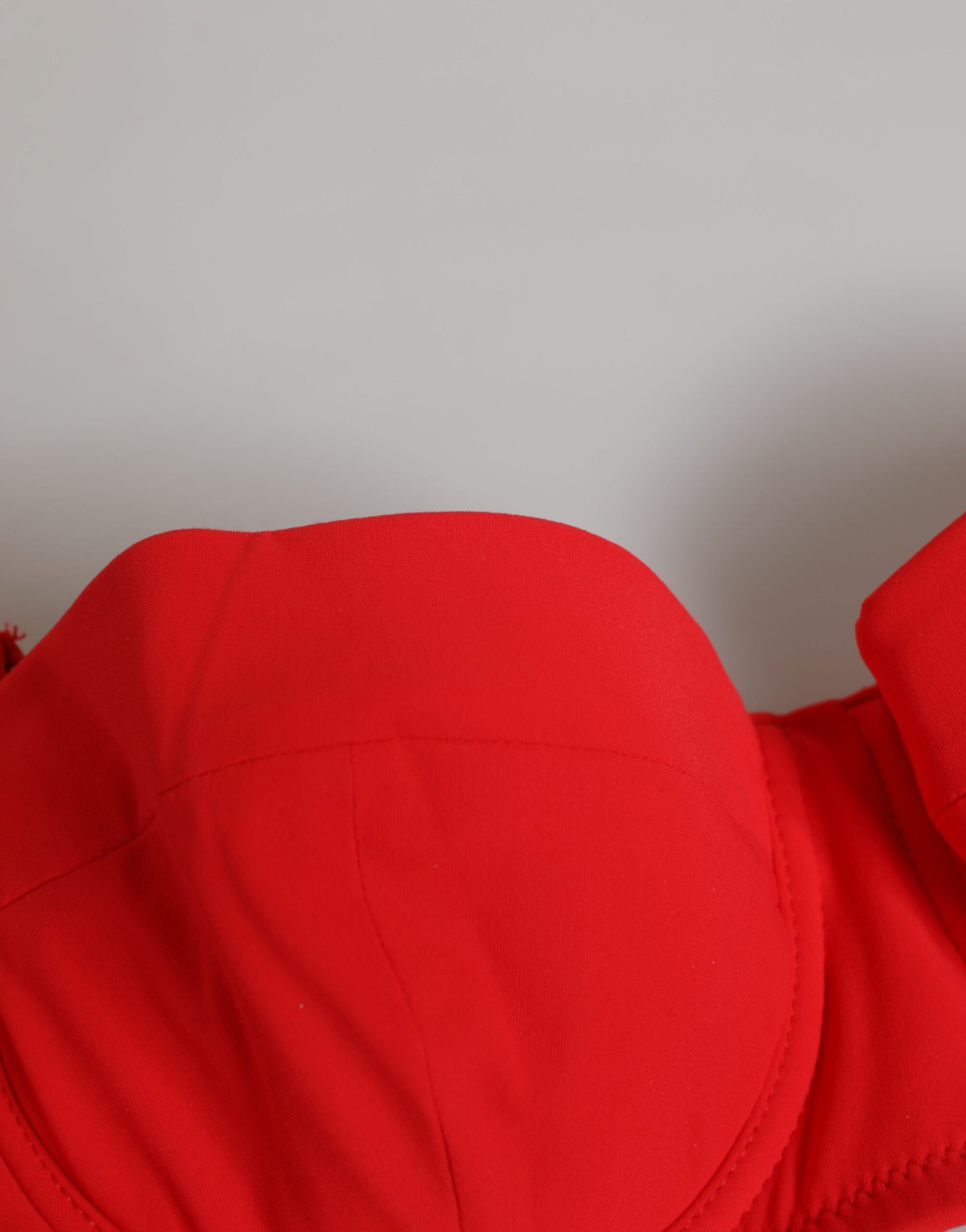 Red Nylon Swimsuit 2 Piece Top Bottom Swimwear