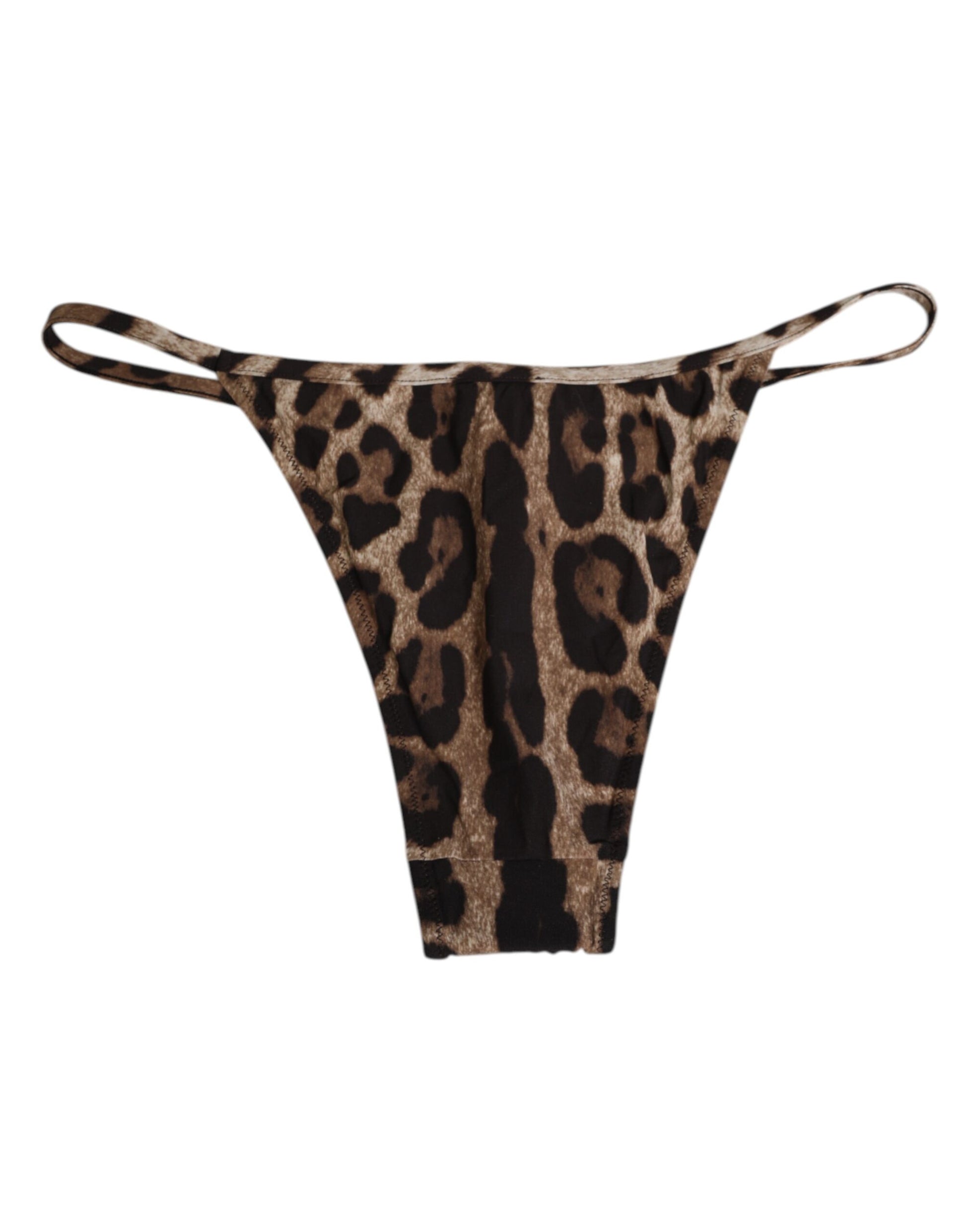 Brown Leopard Triangle Tanga Panty Underwear