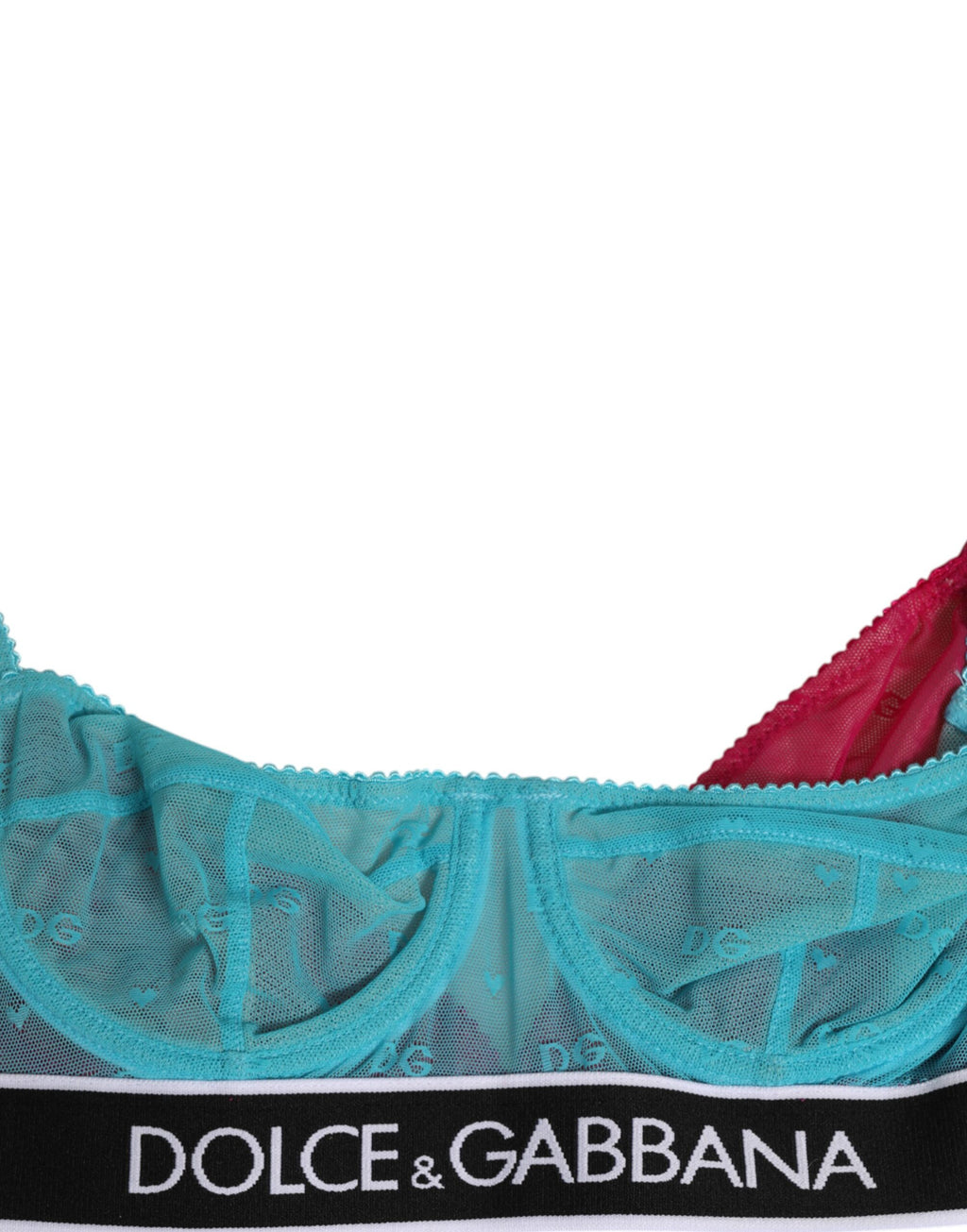 Blue Nylon Soft Cup Balconnet Bra Underwear