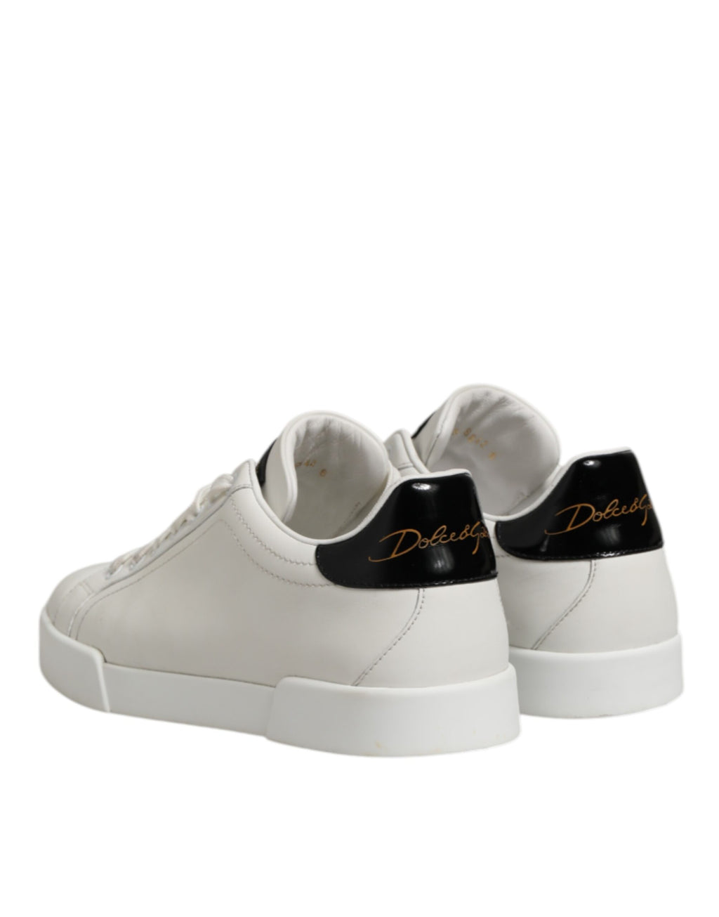 White Black Leather Low Top Men Sneakers Shoes